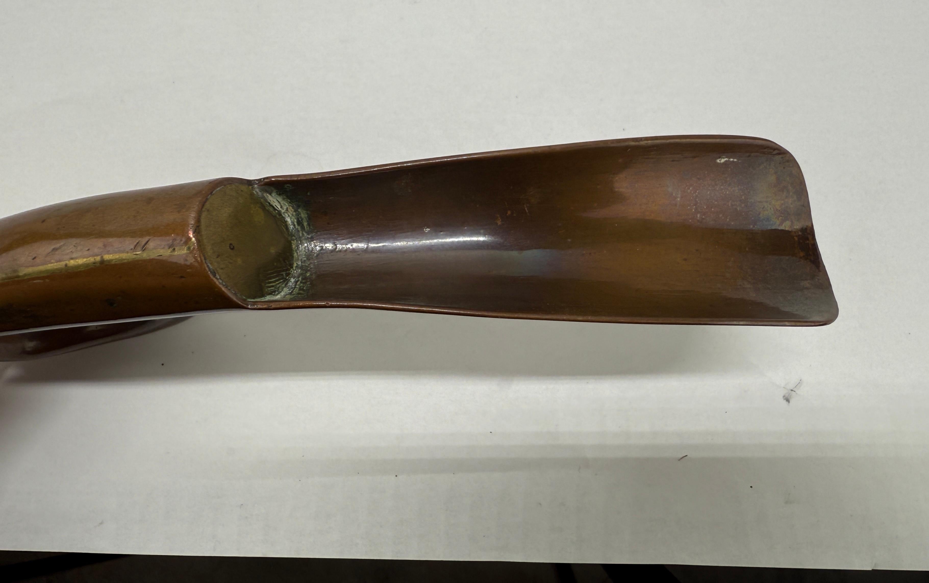 British Continental Art Nouveau Bronze Shoehorn In the Form of a Hunting Horn C. 1900 For Sale