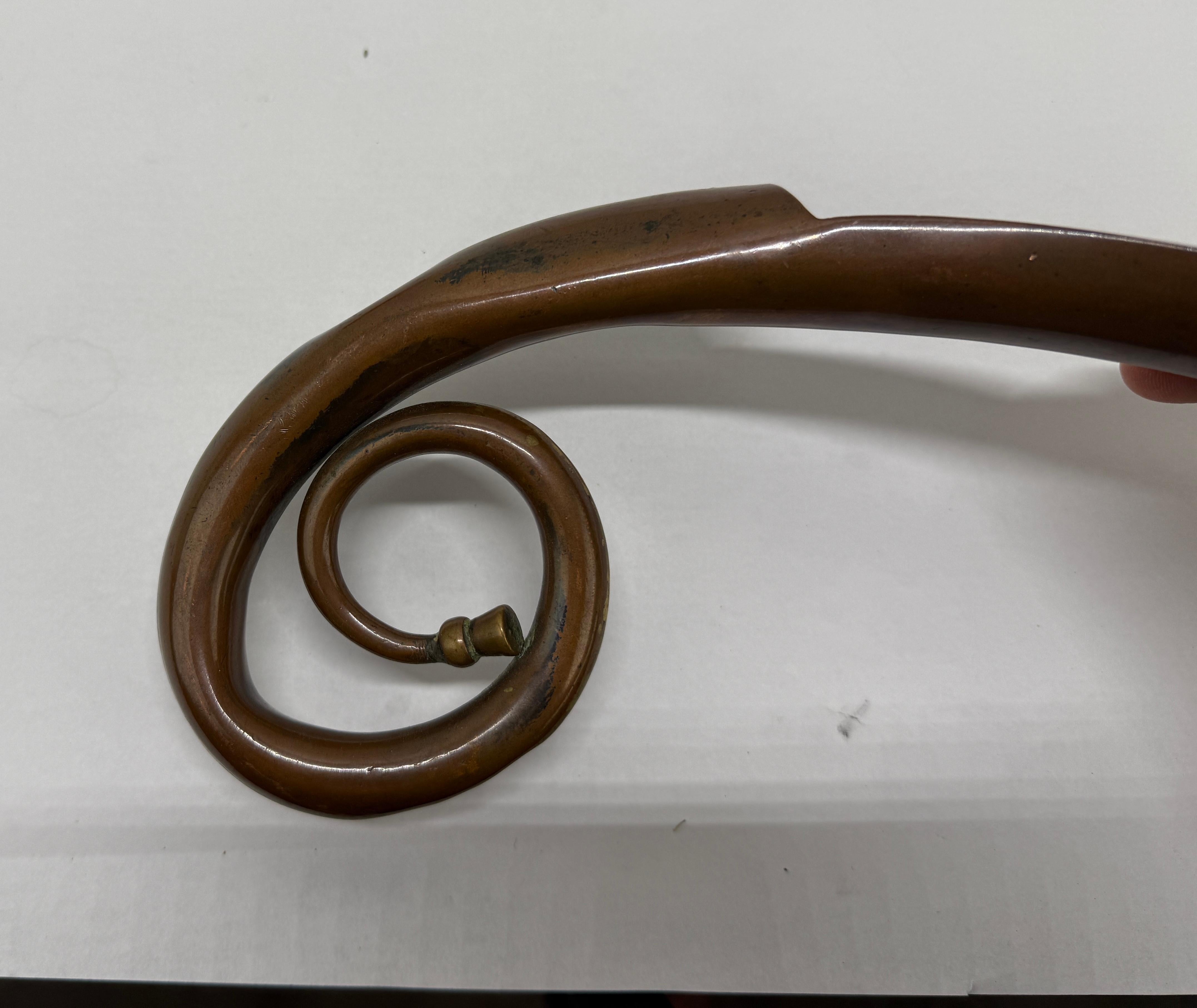 20th Century Continental Art Nouveau Bronze Shoehorn In the Form of a Hunting Horn C. 1900 For Sale