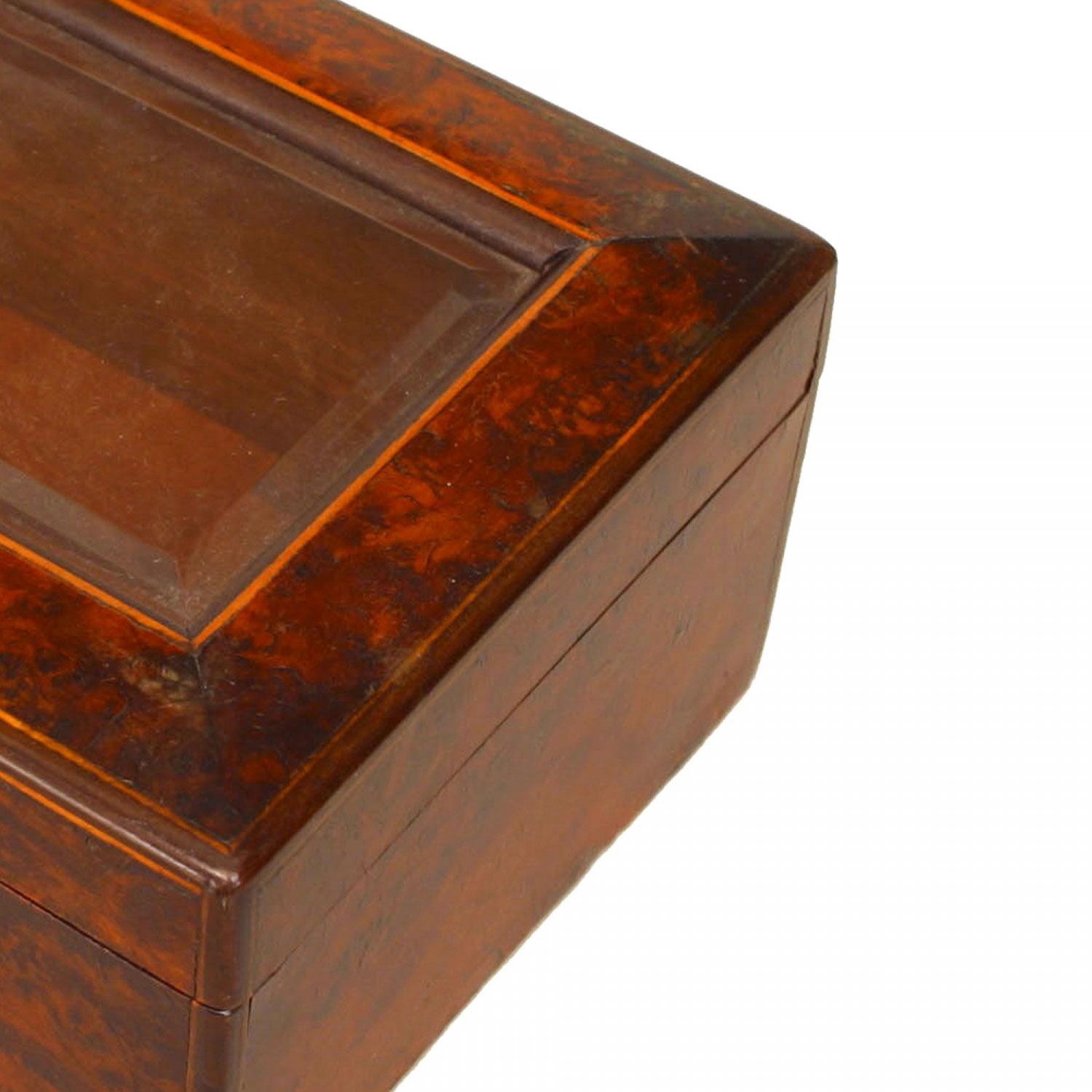 Kontinentale Österreichische Maser und Satinholz Box (Biedermeier) im Angebot