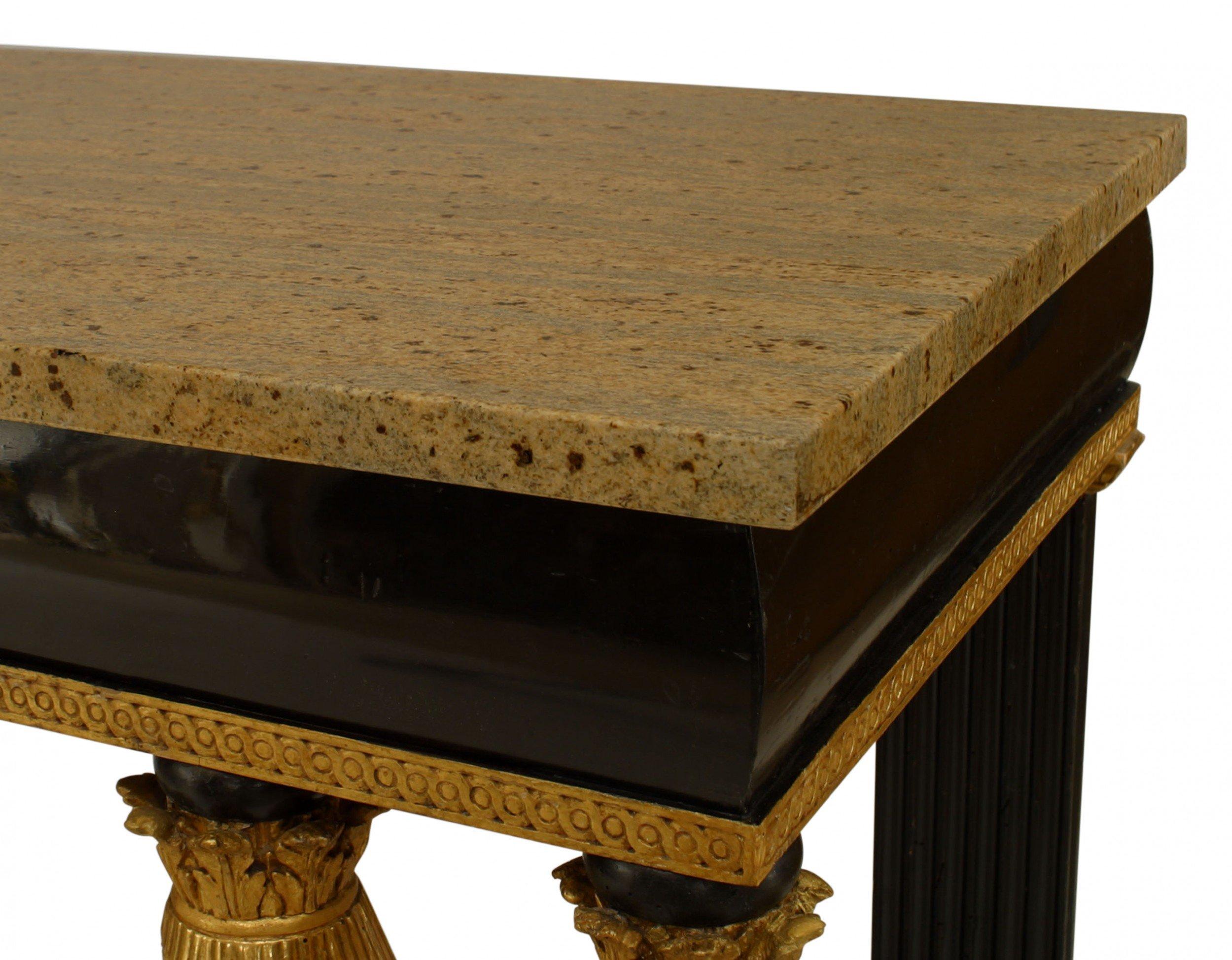 Other Continental Austrian Ebonized Egyptian Figural Console Table For Sale