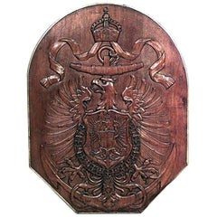 Austrian Hungarian Walnut Eagle Coat of Arms