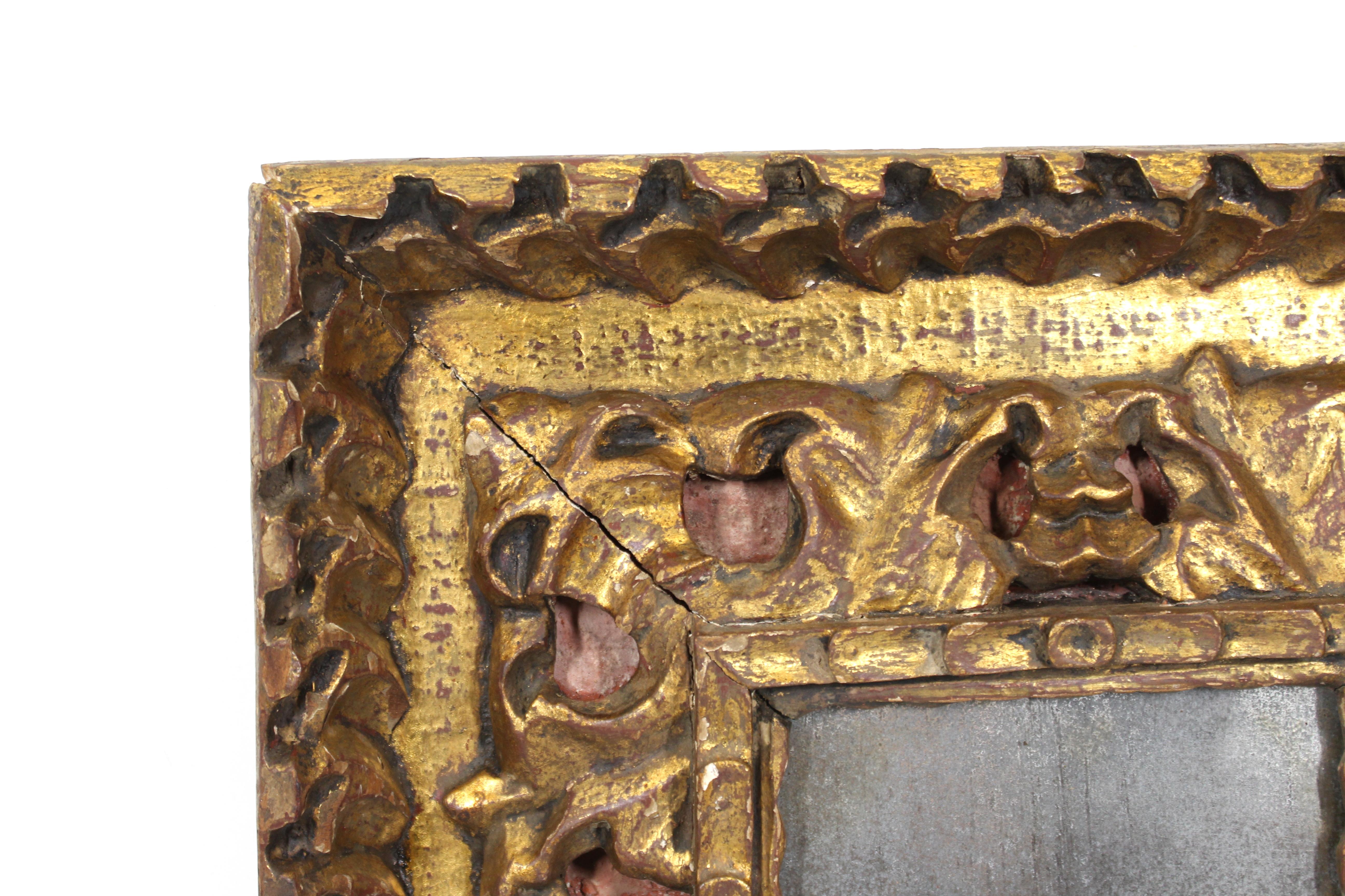 Kontinentaler Barock-Giltwood-Rahmen mit schwerem geschnitztem Blattwerk im Zustand „Gut“ im Angebot in New York, NY
