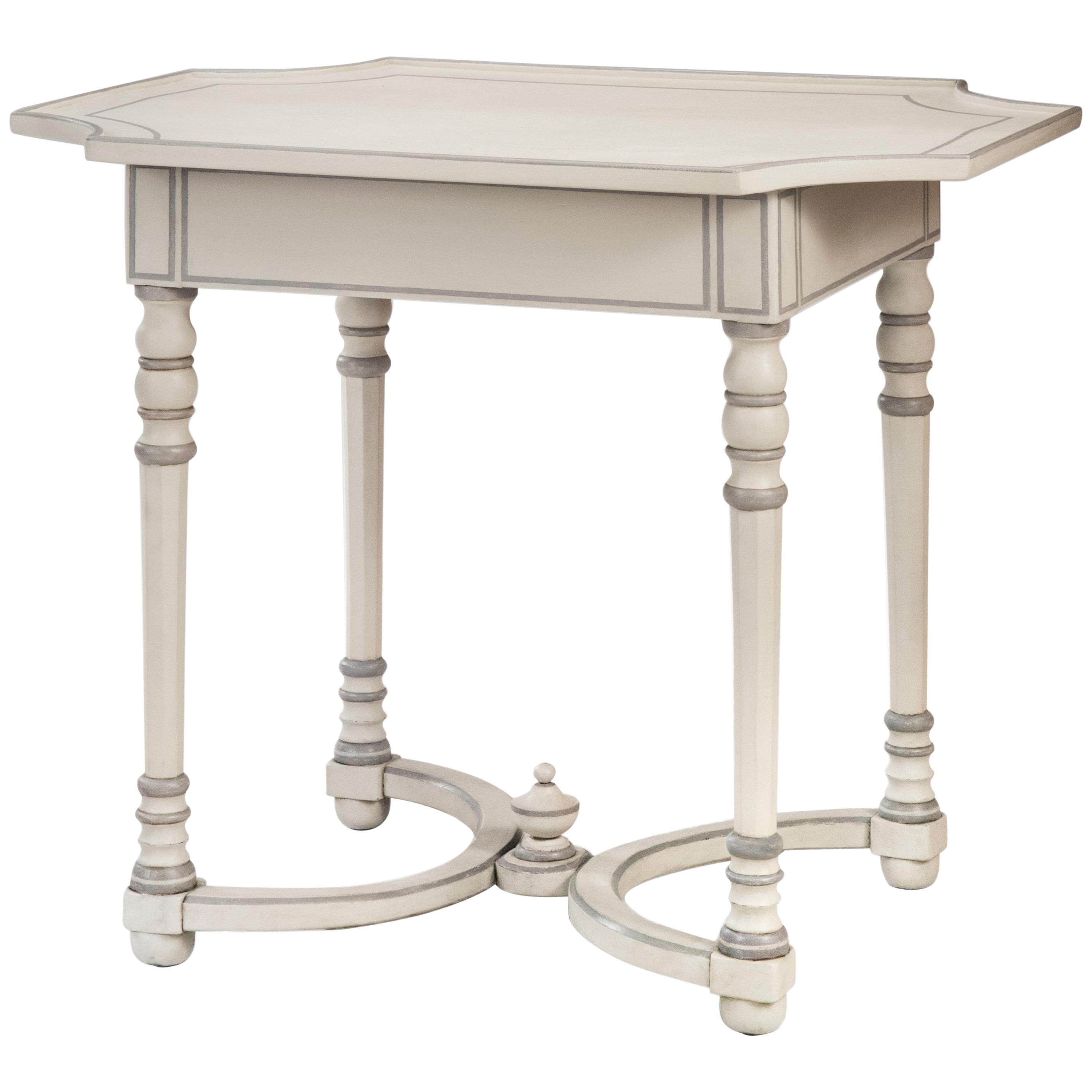Continental Baroque Gray Painted Table For Sale