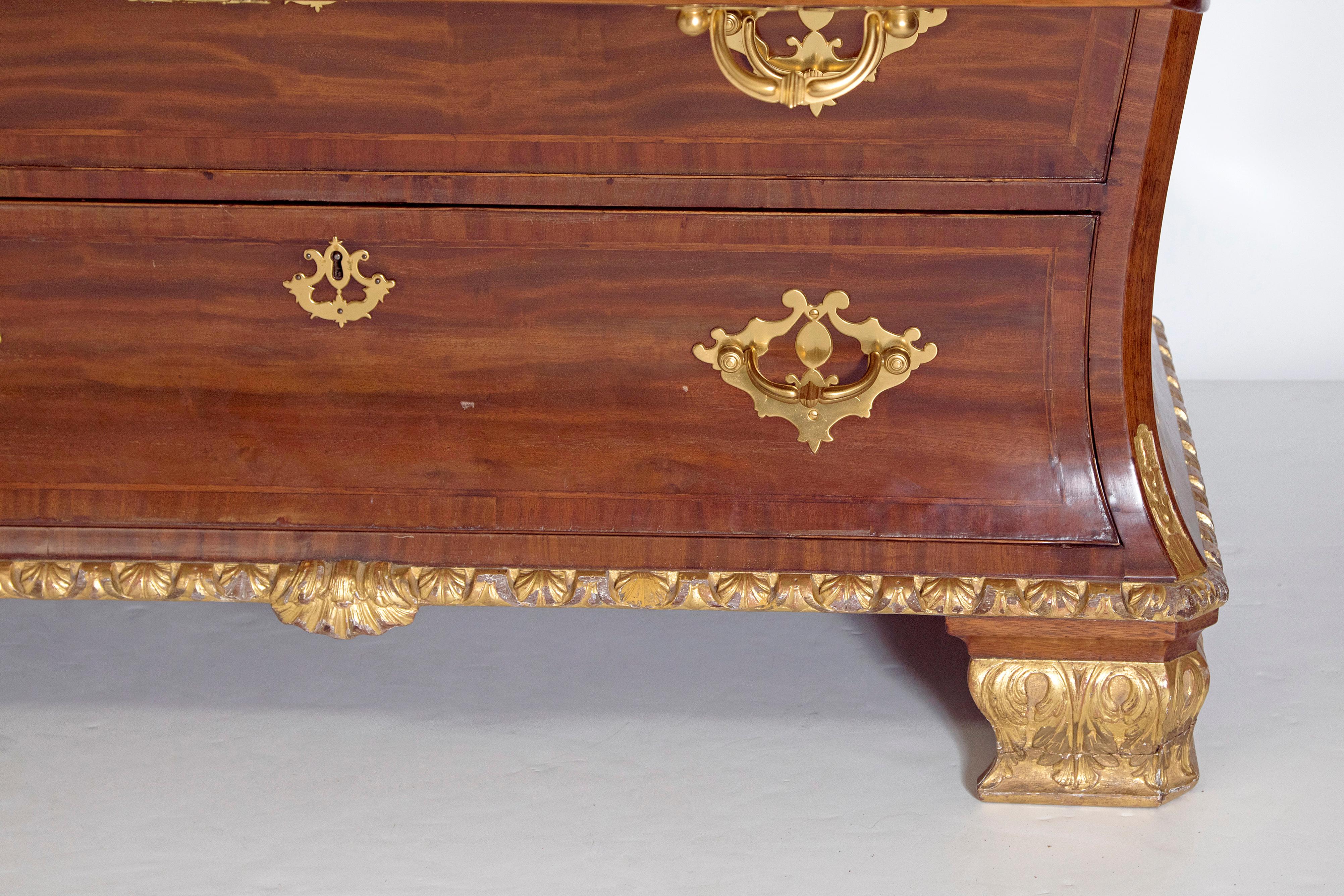 Continental Baroque Secretary, Mahogany & Parcel-Gilt 2