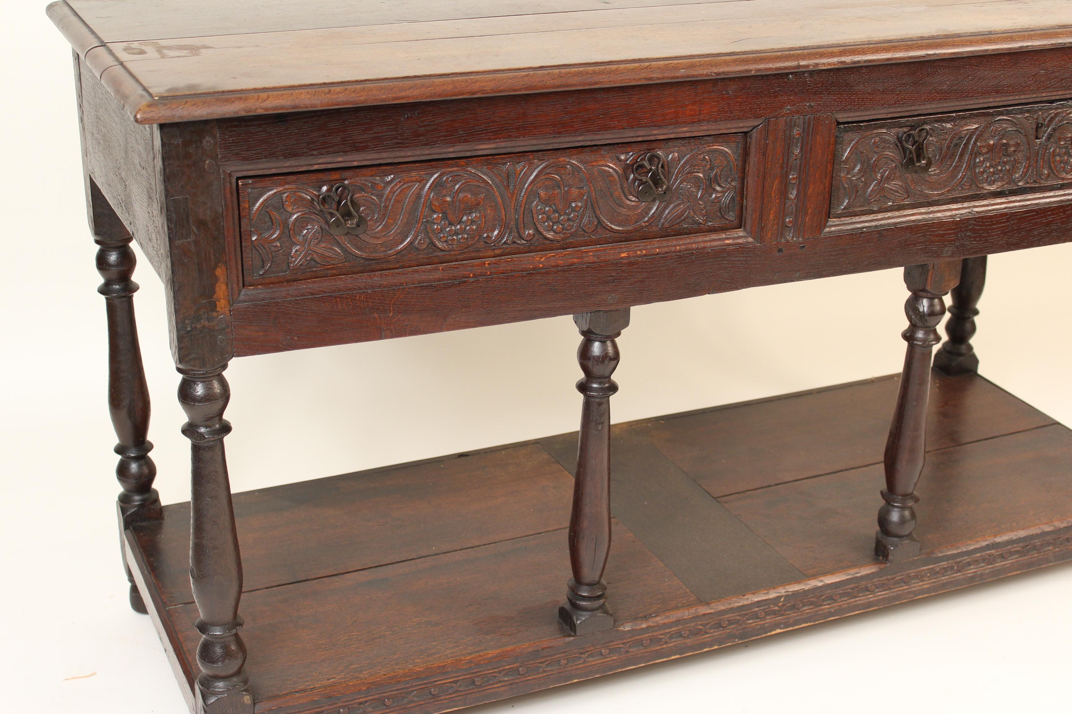 Continental Baroque Style Oak Sideboard In Good Condition In Laguna Beach, CA