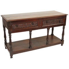 Antique Continental Baroque Style Oak Sideboard