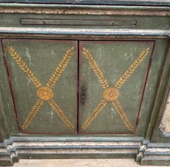 Continental Baroque Style Open Cupboard Bookcase of Hand Painted Fruitwood