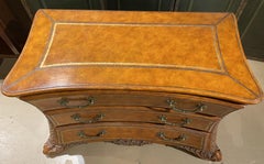 Continental Baroque Style Three Drawer Commode in Tooled Faux Leather