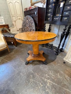 Continental Biedermeier Maple and Ebony Oval Side Table