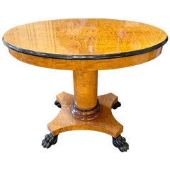 Continental Biedermeier Maple and Ebony Oval Side Table