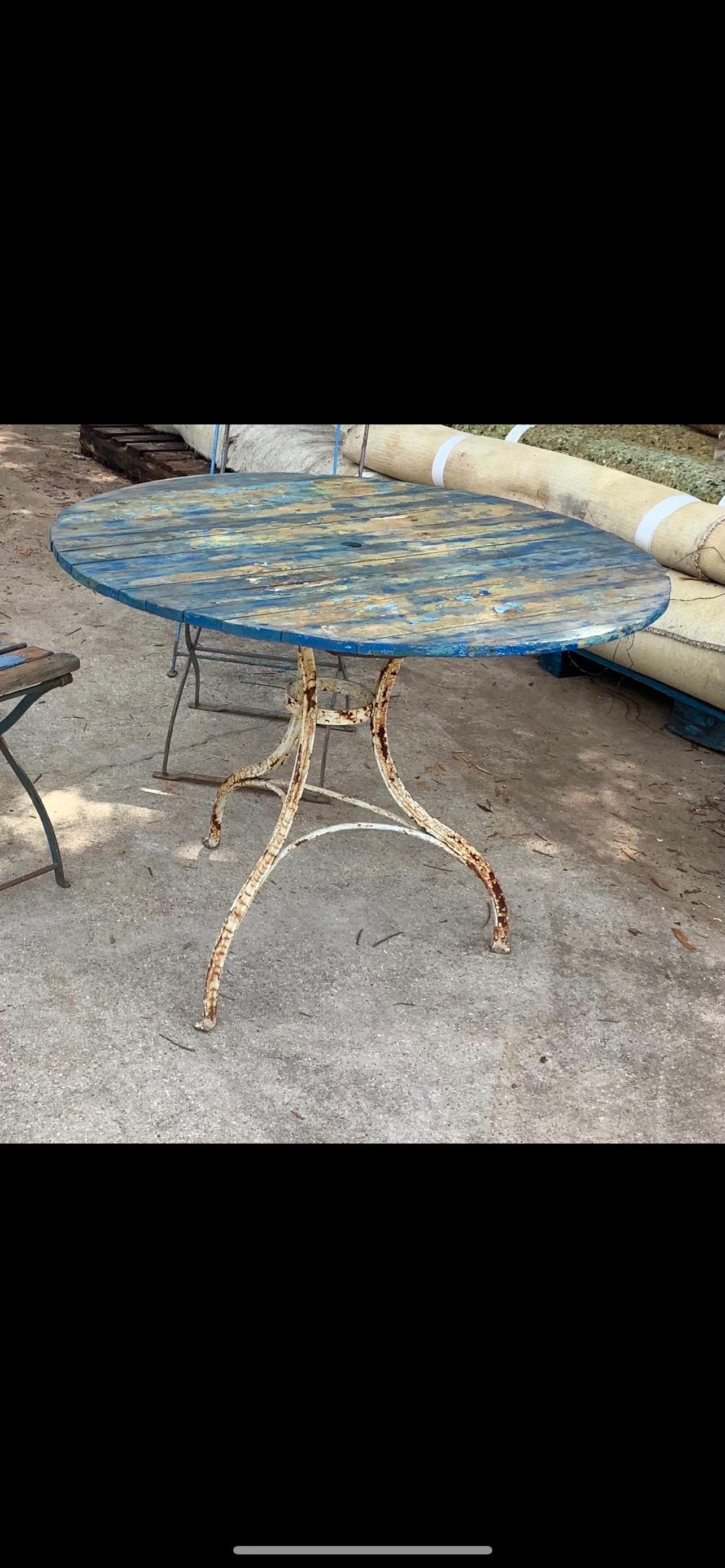 French Provincial Continental Bistro Table And Chairs For Sale