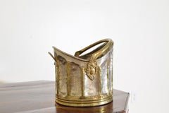 Continental Brass and Silver Plate Double Bottle Champagne Bucket, Mid-20th Cen