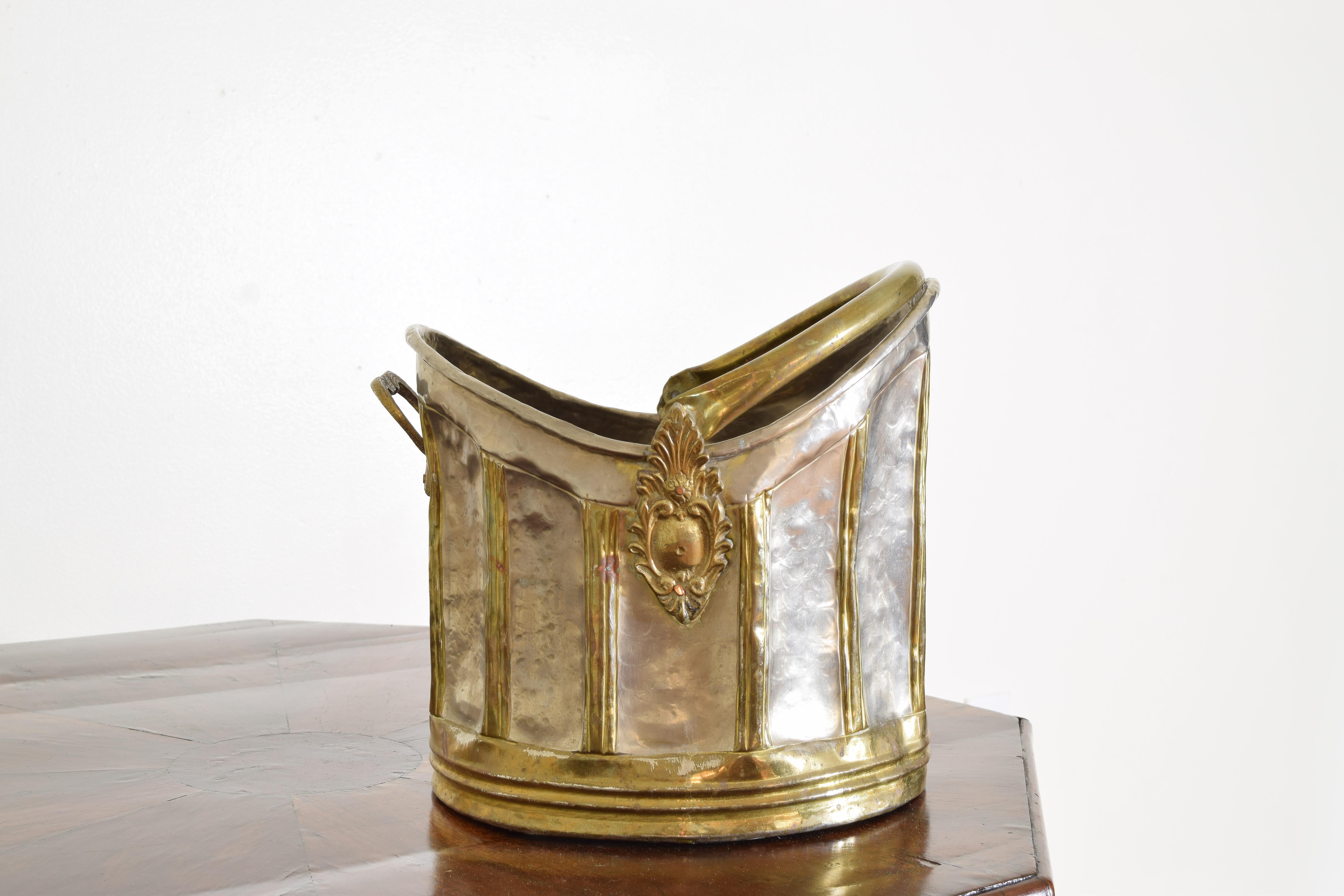 European Continental Brass and Silver Plate Double Bottle Champagne Bucket, Mid-20th Cen