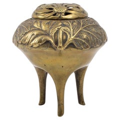 Continental Brass Art Nouveau Incense Burner