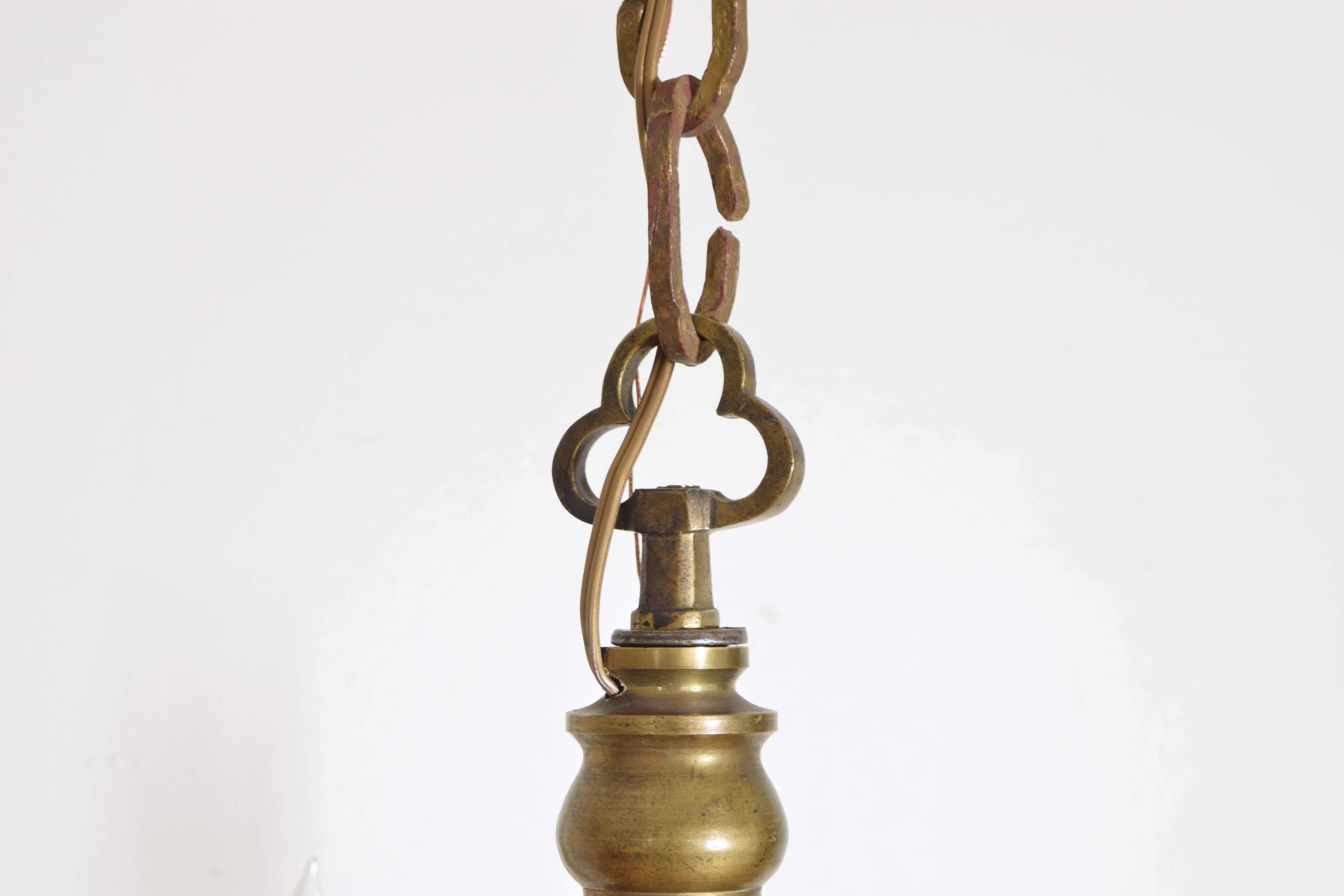 Continental Bronze 5-Light Chandelier, 17th Century or Earlier, Now UL Wired (18. Jahrhundert und früher)