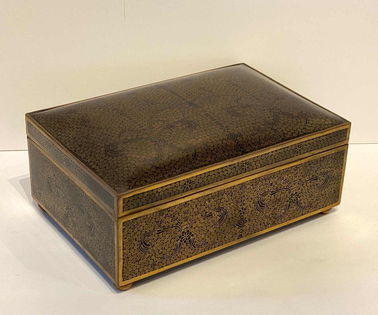 Chinoiserie Continental Bronze Cloisonné Box