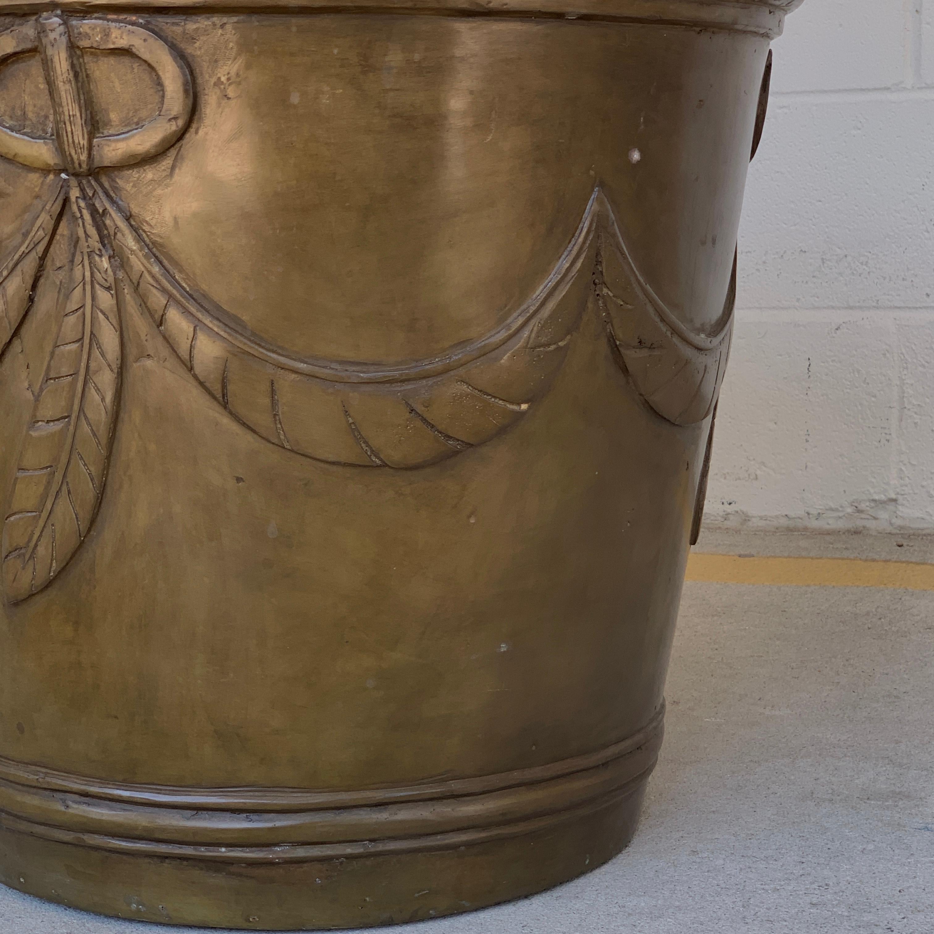 20th Century Continental Bronze Palmette Neoclassical Planter For Sale