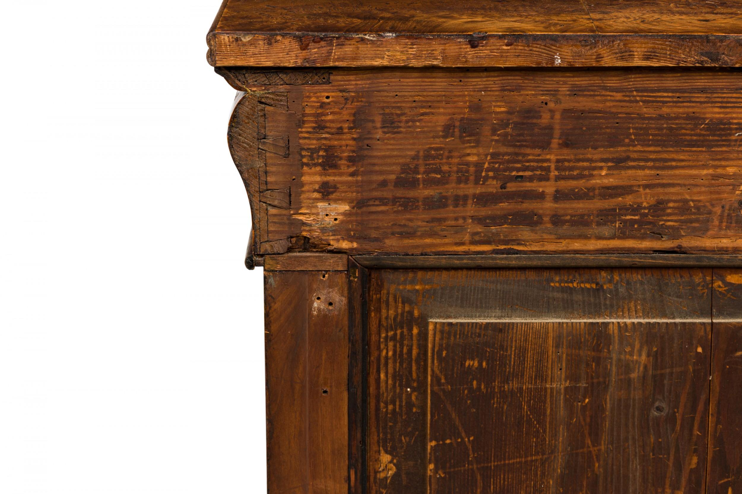 Continental Burl Elm Console Table with Mirror Back For Sale 1