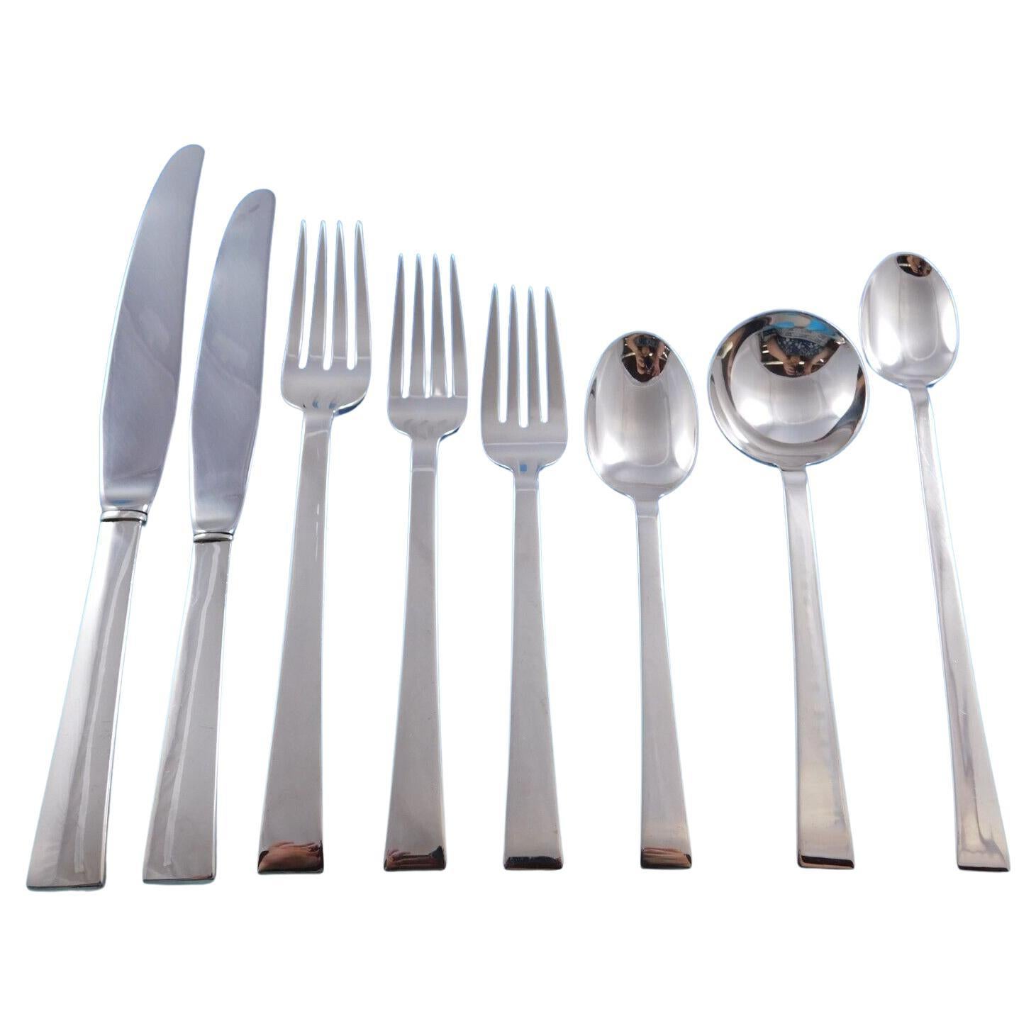 Continental by International Sterling Silver Flatware Service for 12 Set 104 pc For Sale