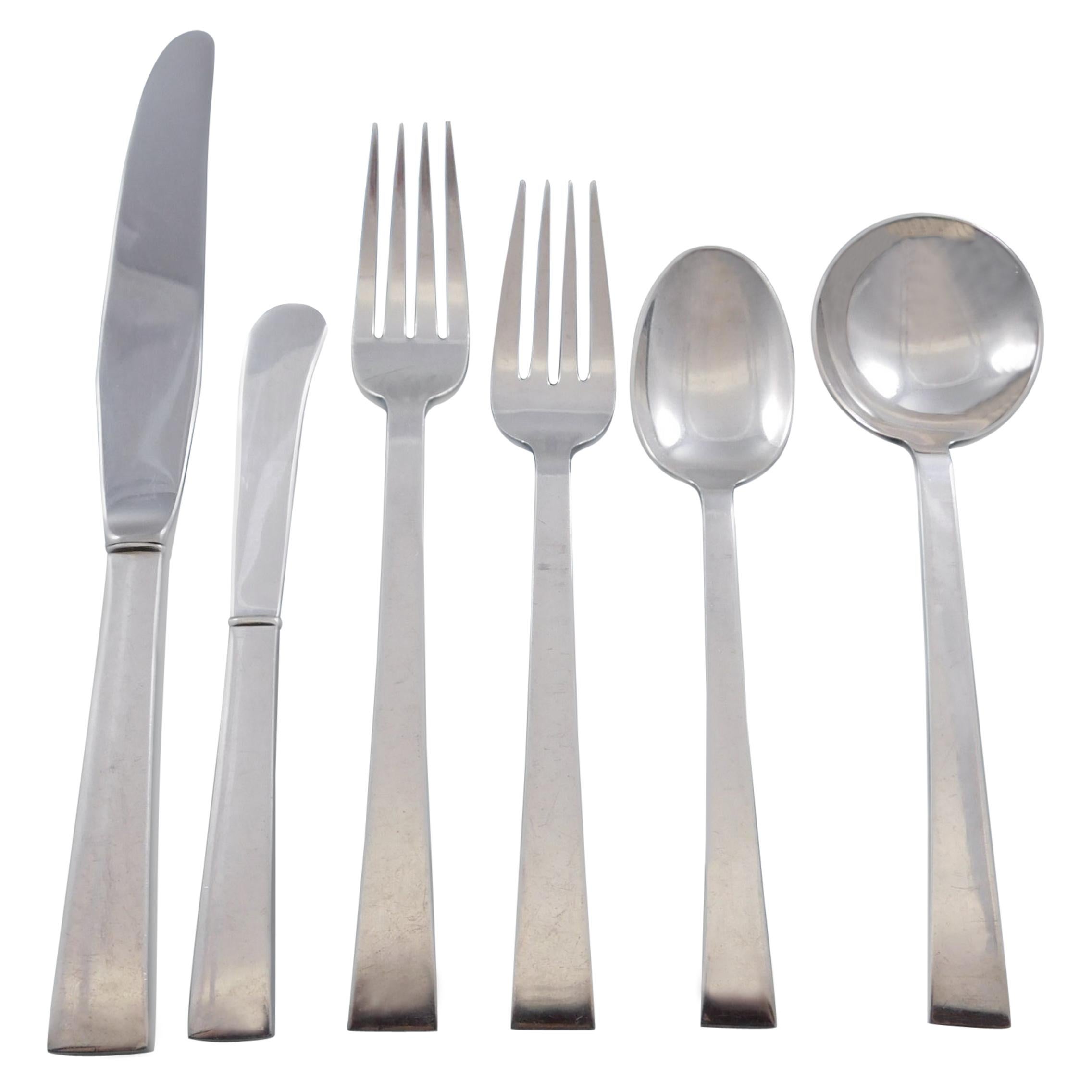 Continental by International Sterling Silver Flatware Service for 12 Set 77 Pcs