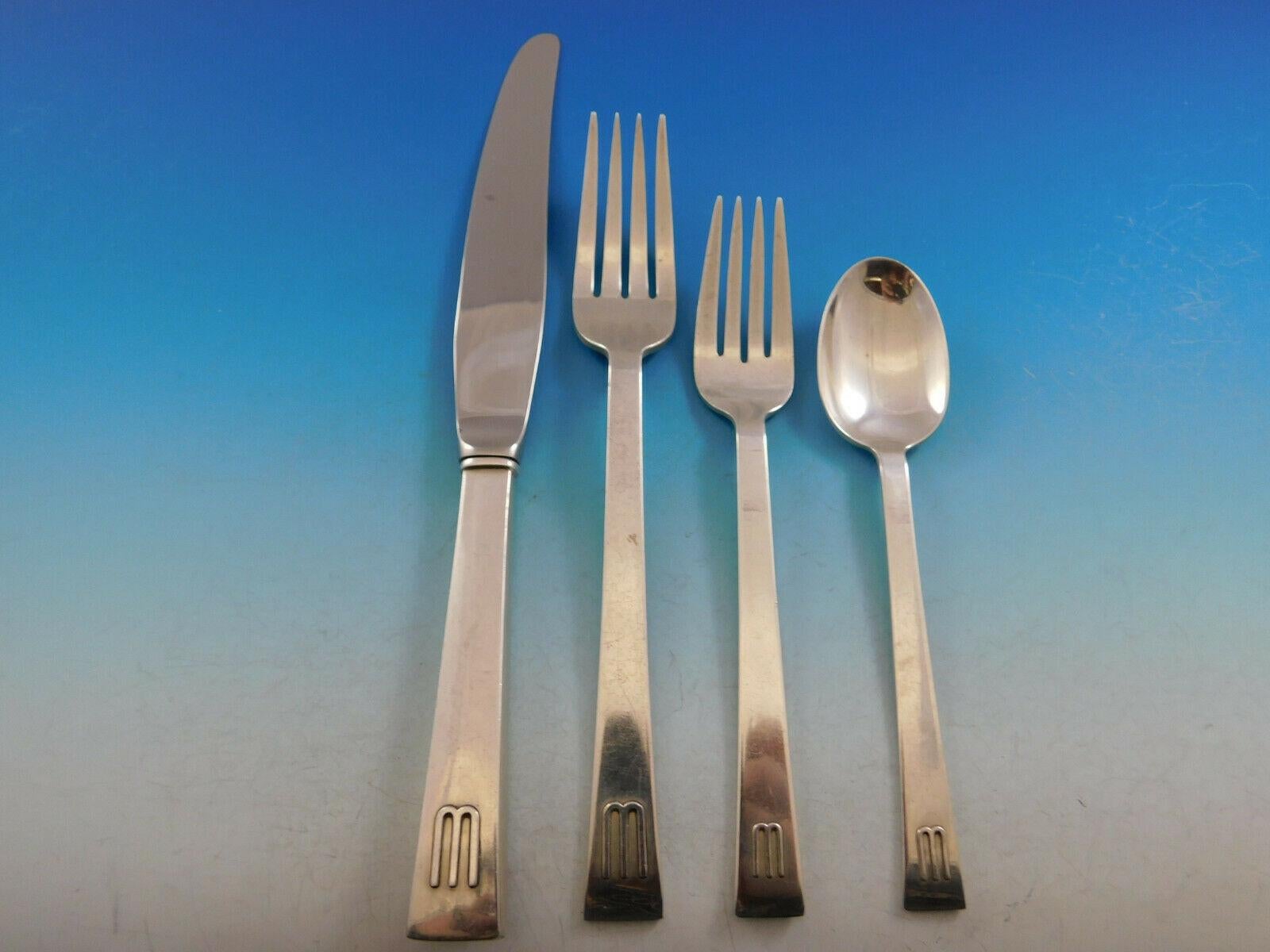 Monumental continental by international dinner and lunch size sterling silver flatware set - 137 pieces with applied 