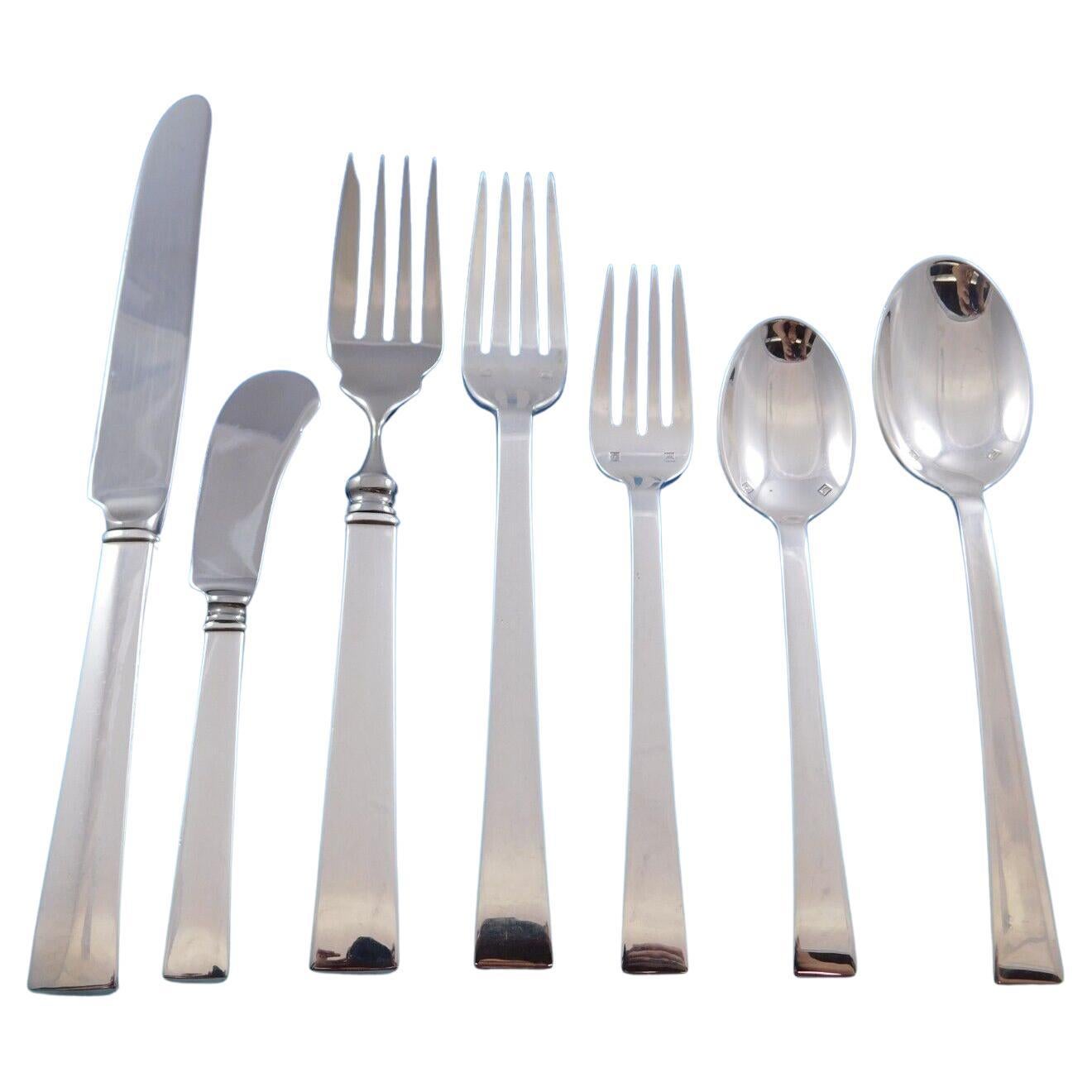 Continental by Tuttle Sterling Silver Flatware Set for 12 Service 95 Pcs Dinner