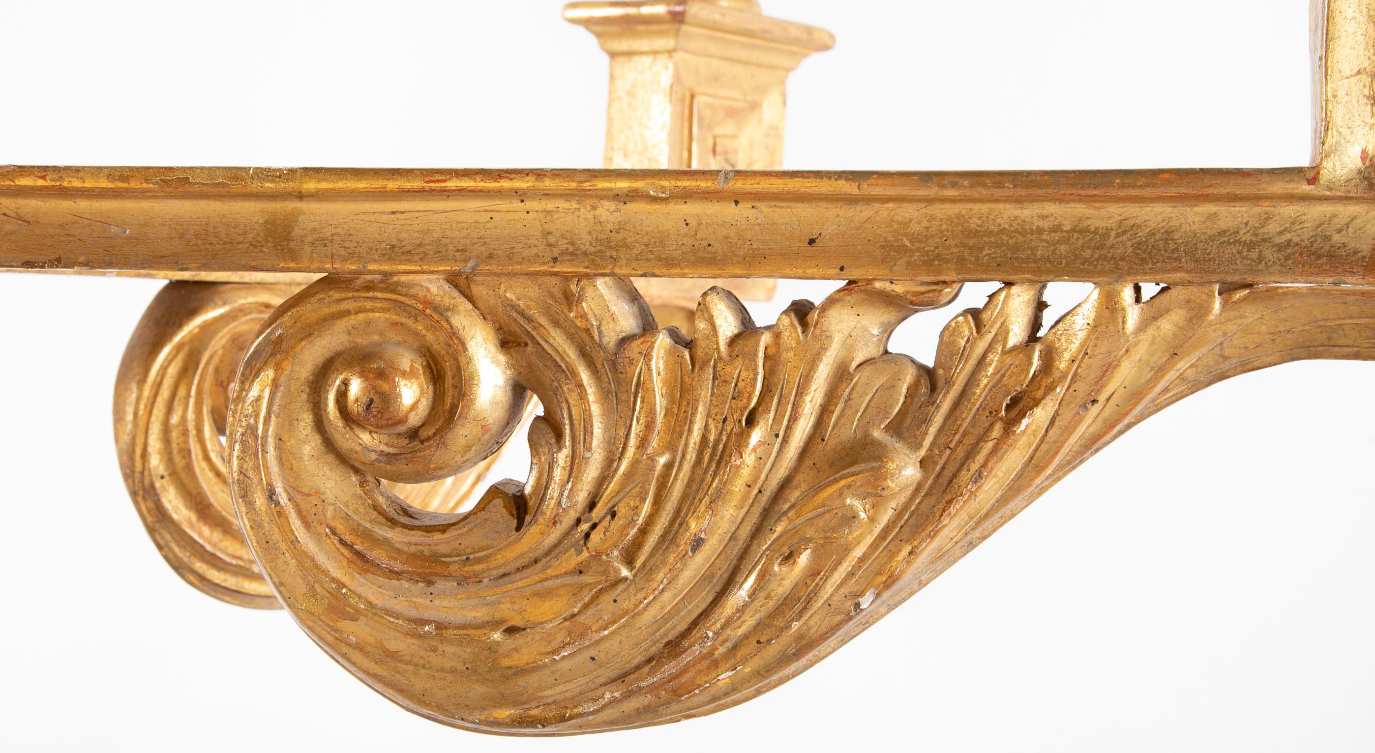Continental Carved and Gilded Classical Chandelier with Drop Finial 4