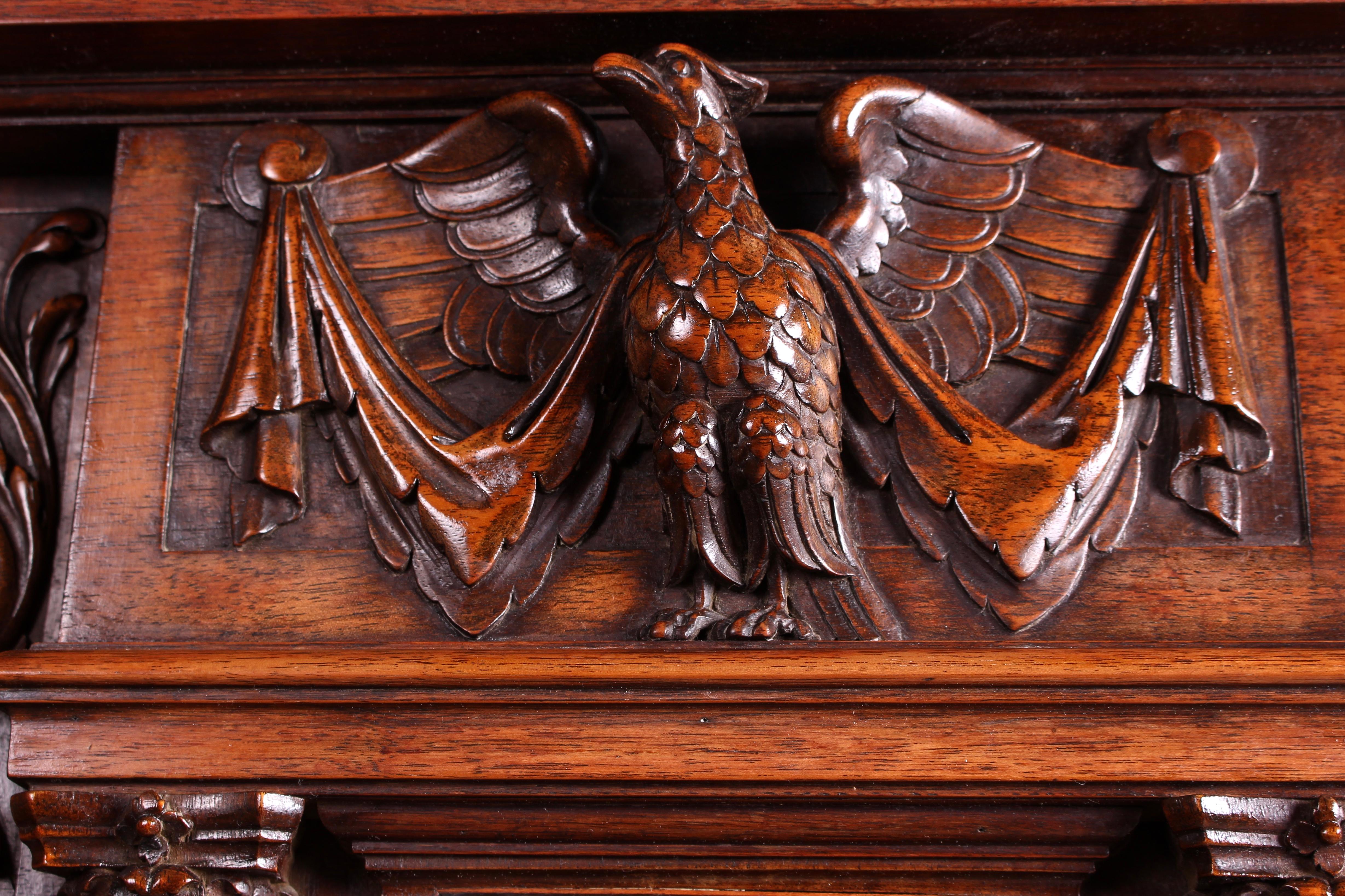 Continental Carved Walnut and Marble Ecclesiastical Cabinet, circa 1890 For Sale 5
