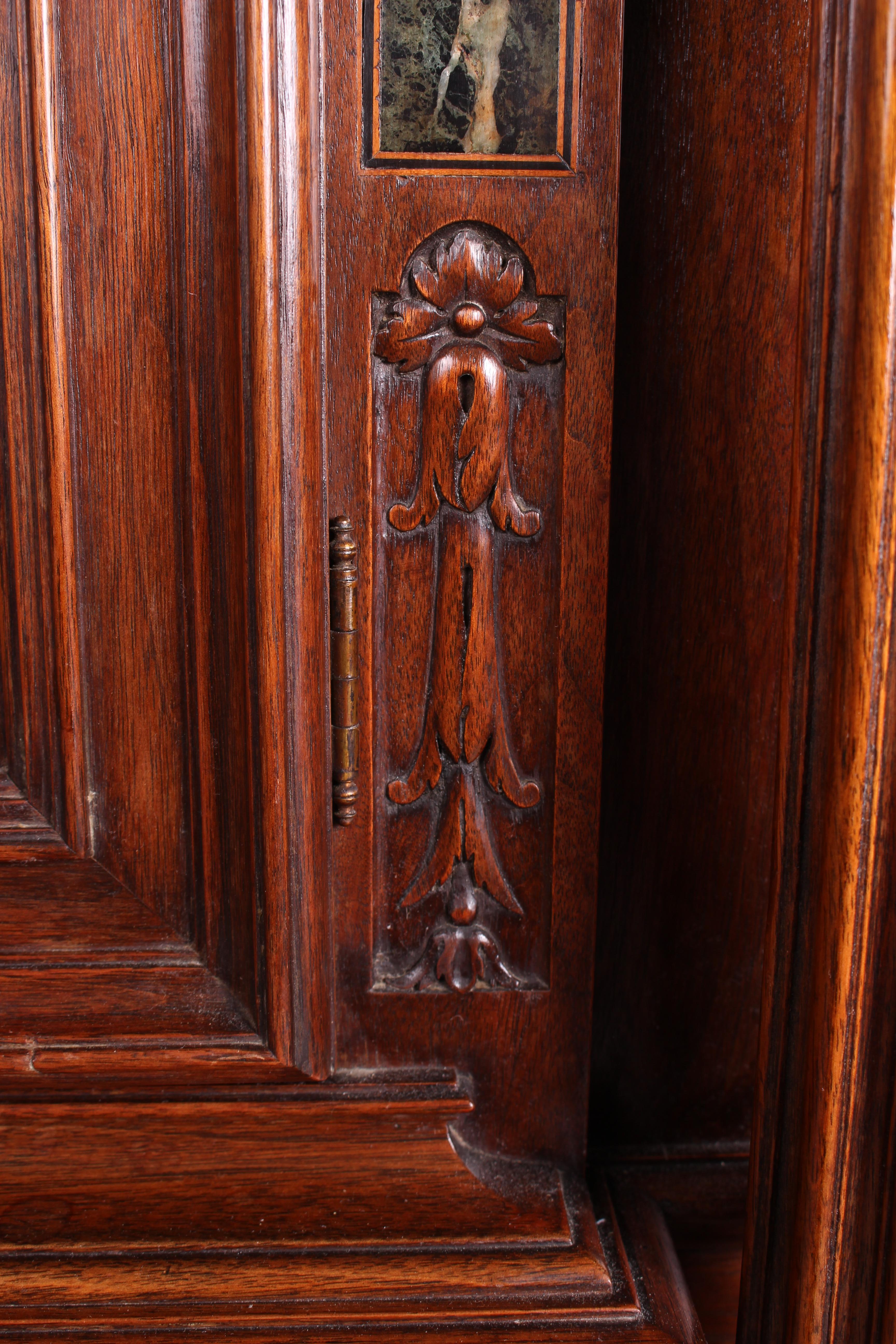Continental Carved Walnut and Marble Ecclesiastical Cabinet, circa 1890 For Sale 10