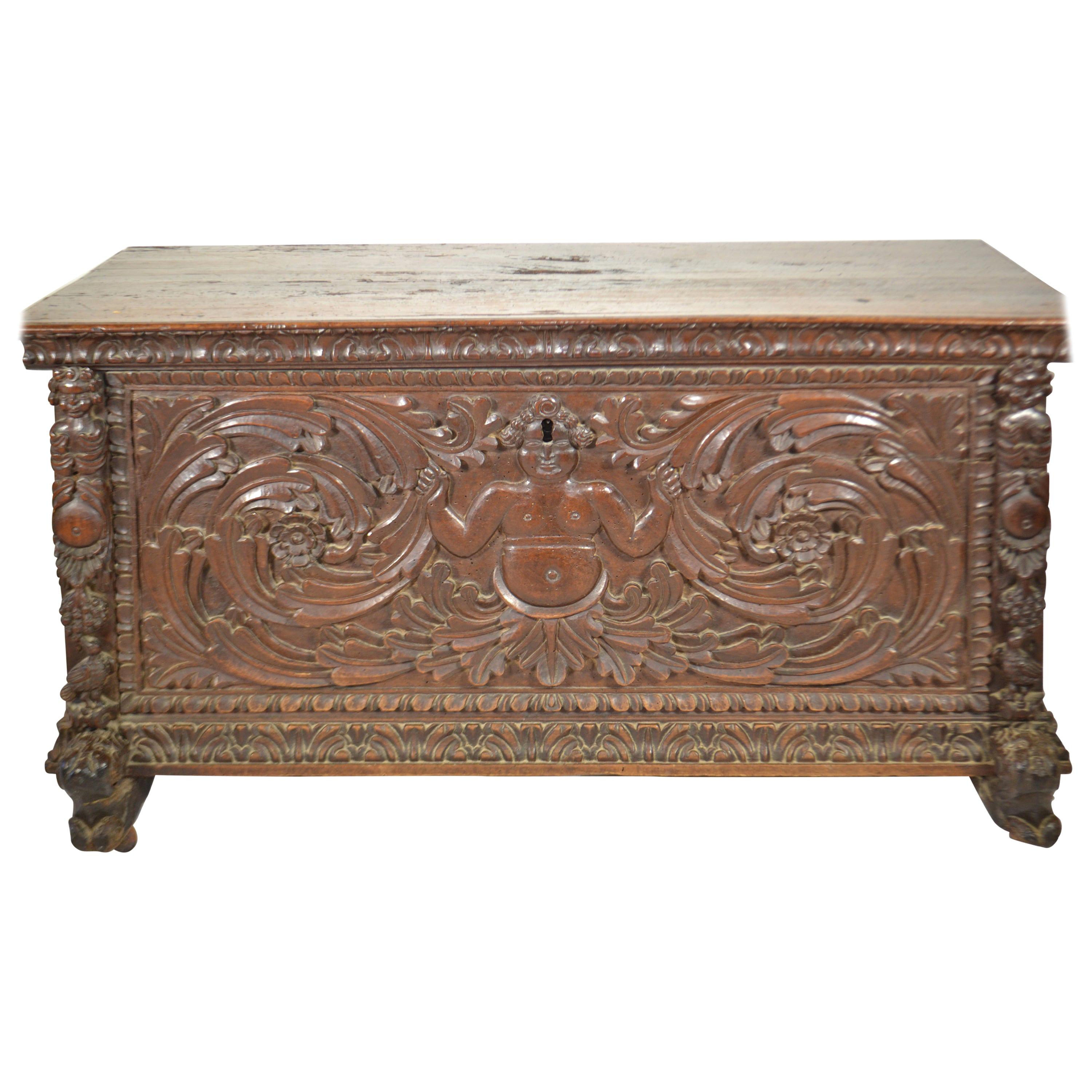 Continental Carved Walnut Chest