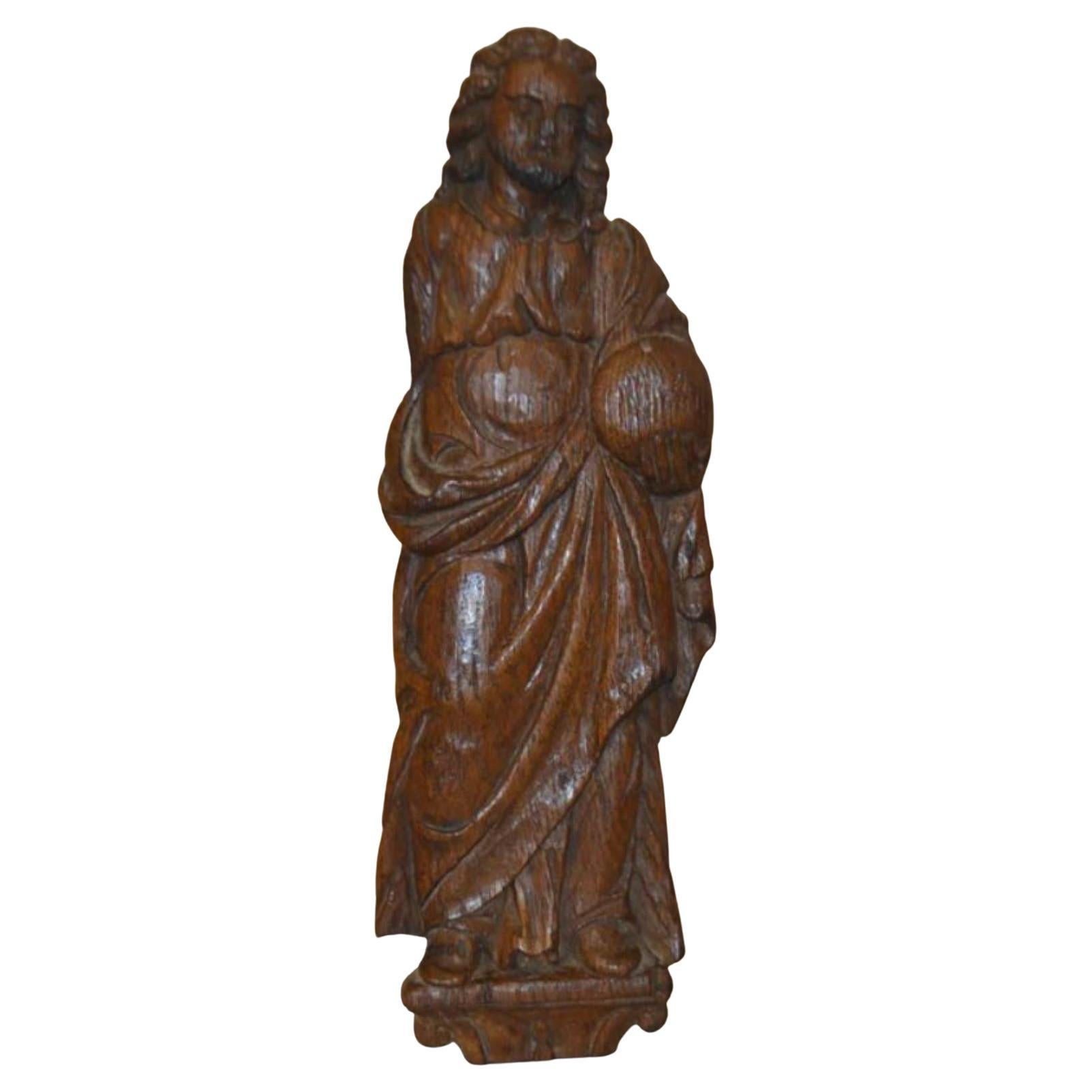 Continental Carved Walnut Figure