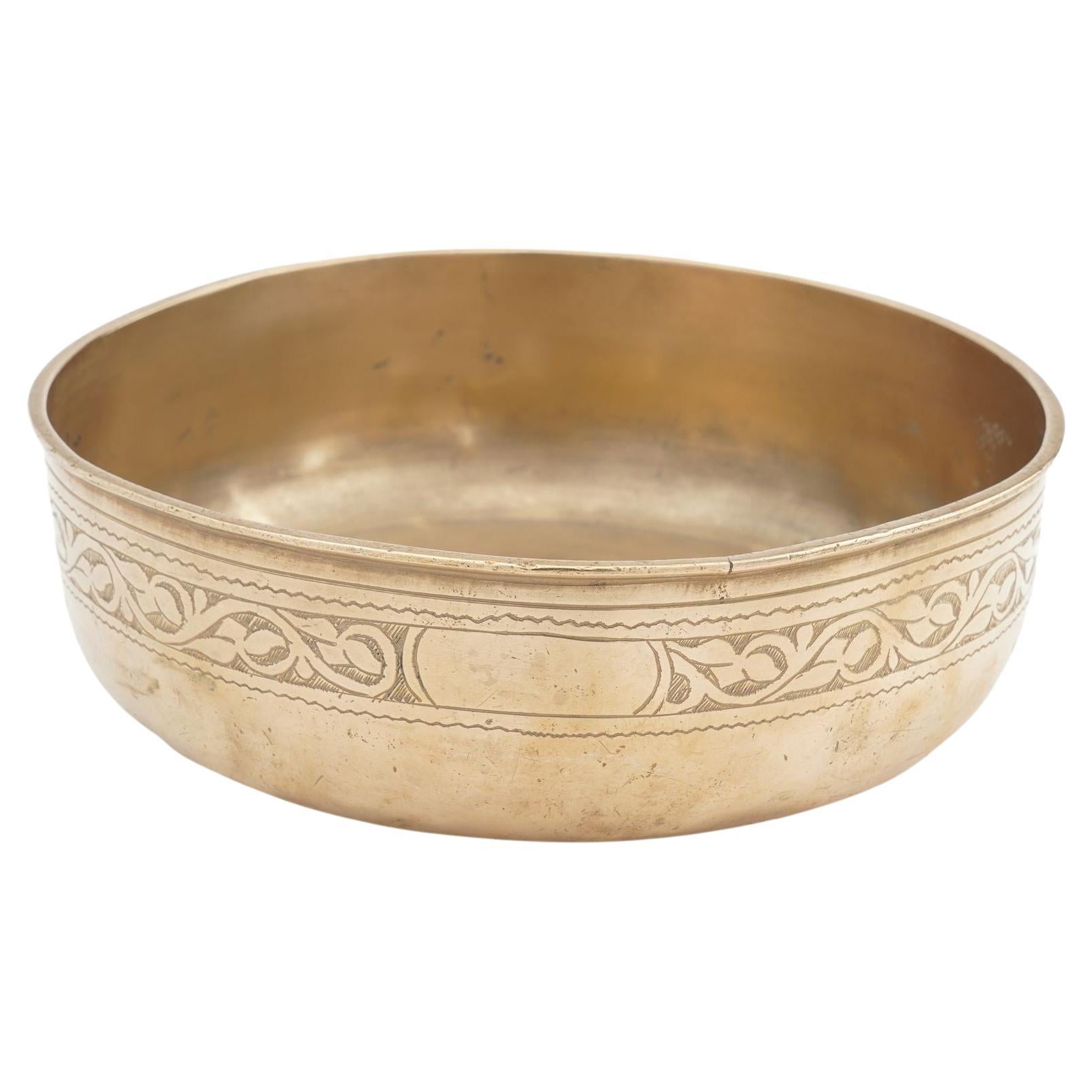 Continental cast & turned bronze basin, 1800's For Sale