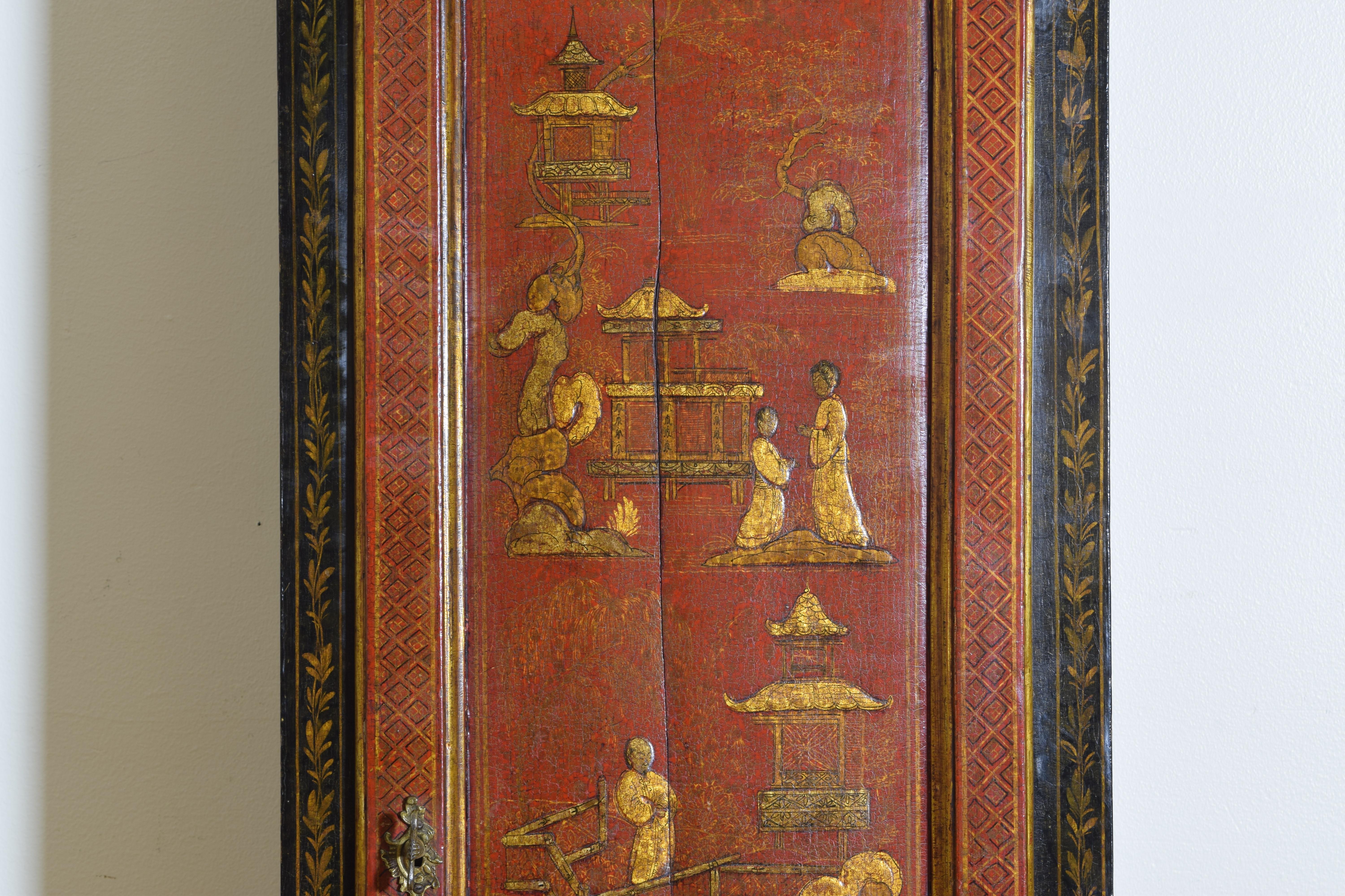 Continental Chinoiserie Paint Decorated Case Clock, Late 18th-Early 19th Century 4