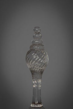 Continental Clear and Red Glass Hand Bell, circa 1880