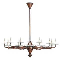Continental Copper Elliptical 12-Light Chandelier