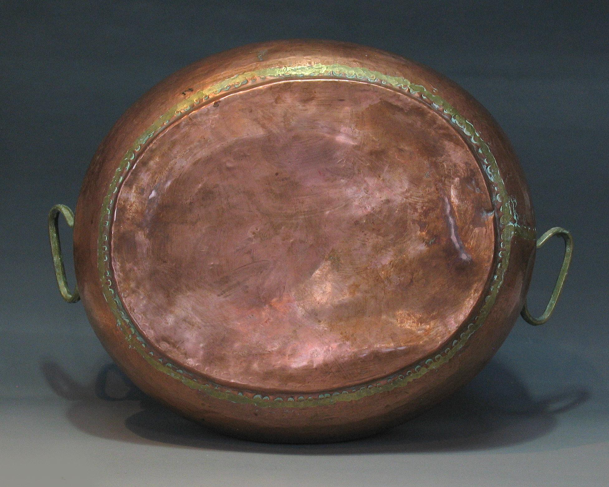 Hand-Crafted Continental Copper Oval Wine Cooler or Jardinière