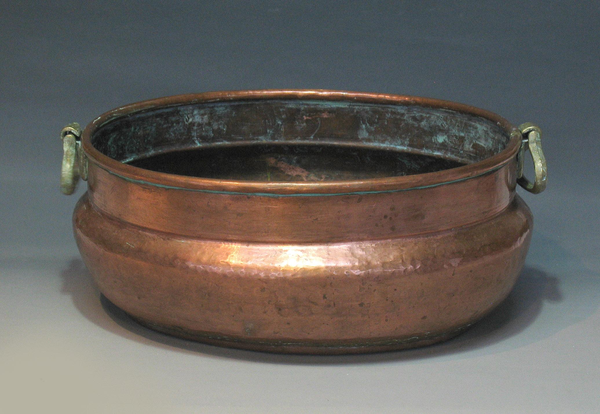 20th Century Continental Copper Oval Wine Cooler or Jardinière