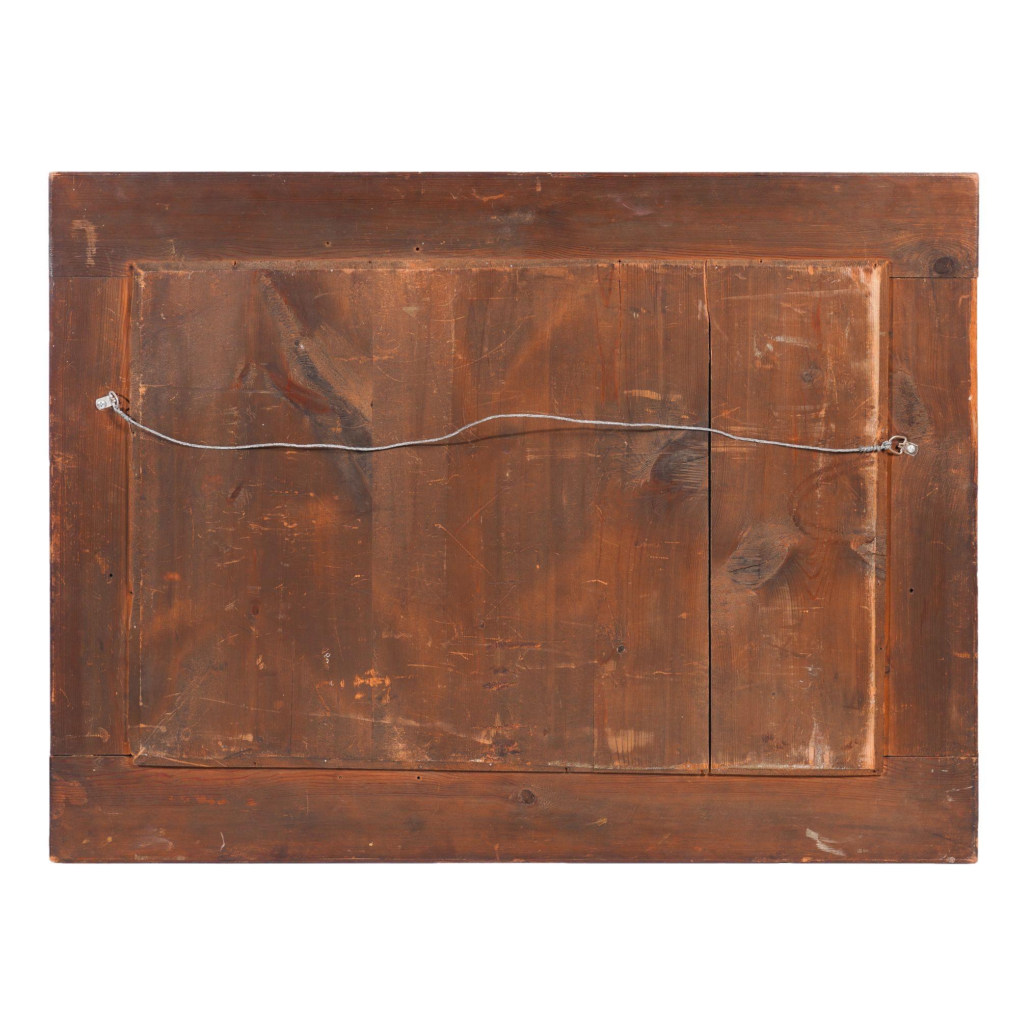 Miroir continental en noyer à bandes croisées, C.I.C. 1825 en vente 2