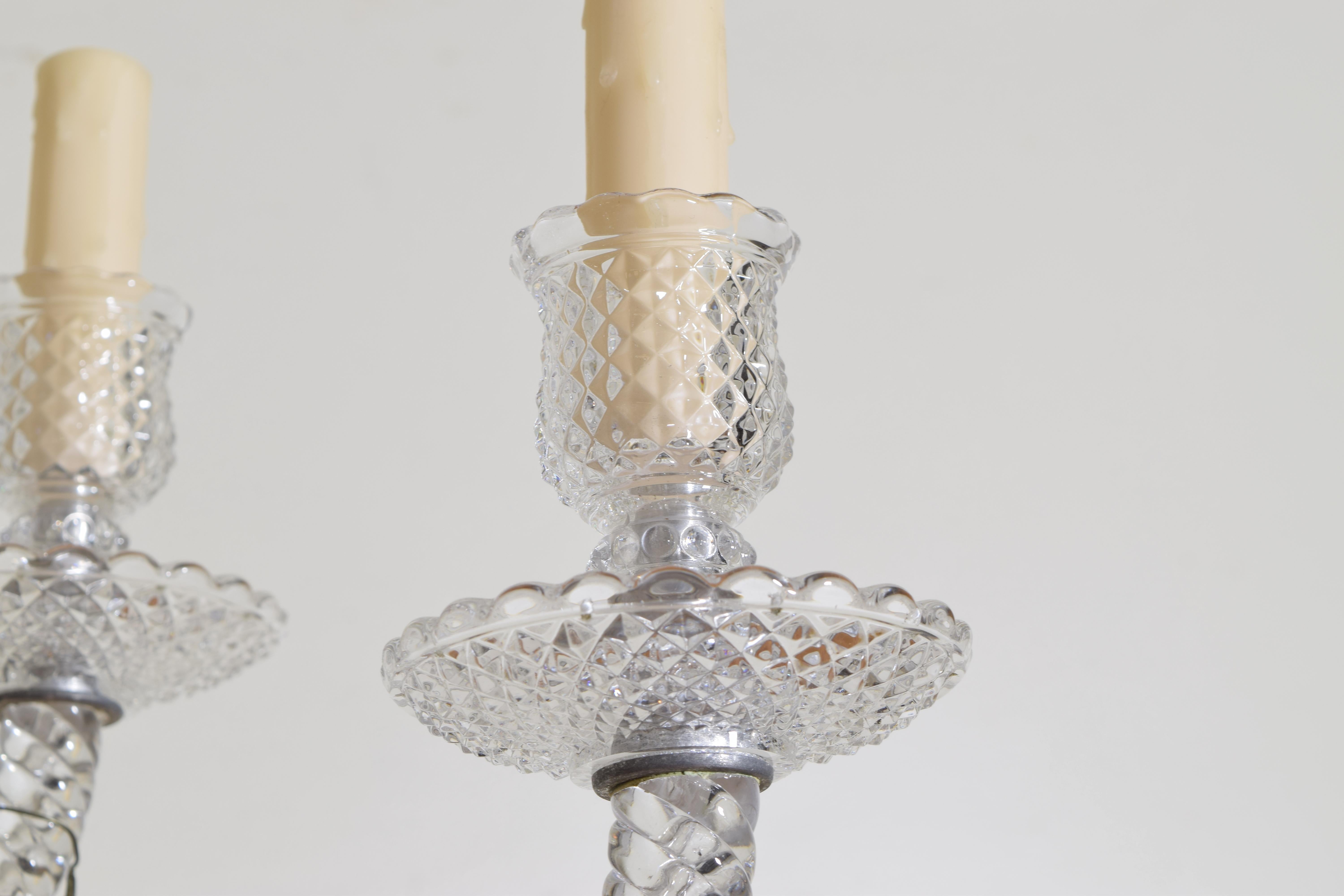 Continental Cut Glass 10-Light Chandelier, Mid-20th Century 9