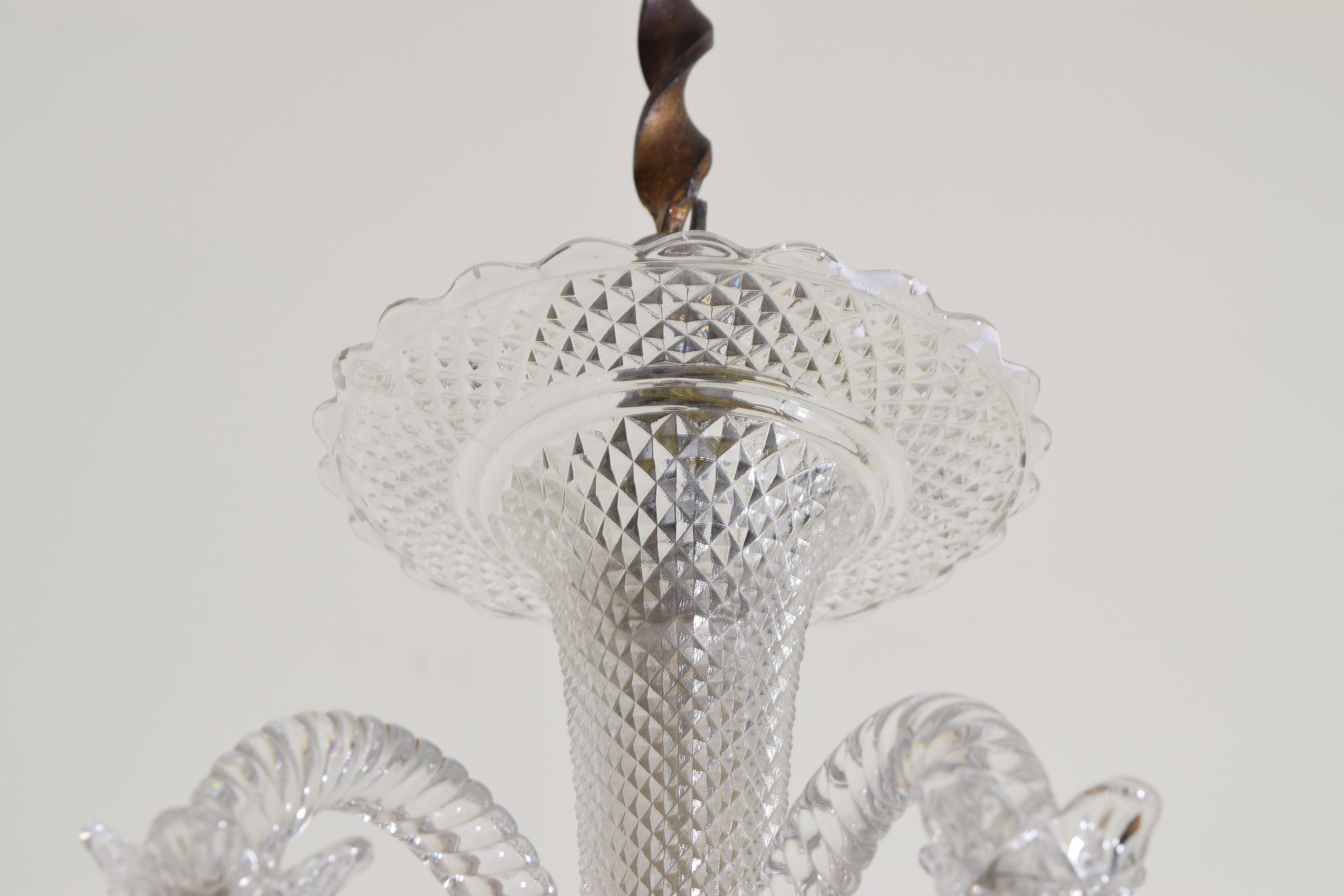 Continental Cut Glass 10-Light Chandelier, Mid-20th Century 2