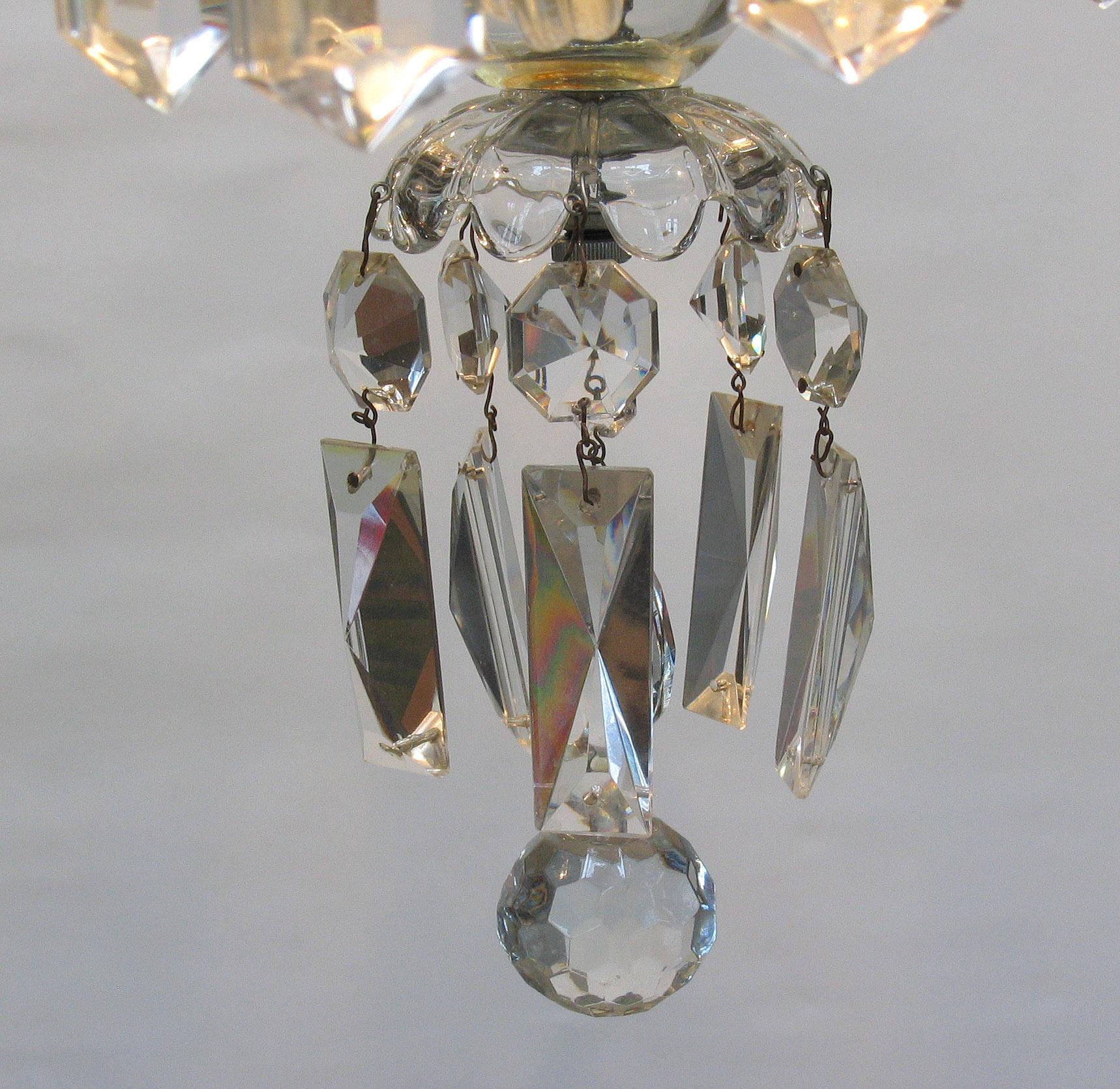 Continental Cut Glass Five-Light Chandelier For Sale 2