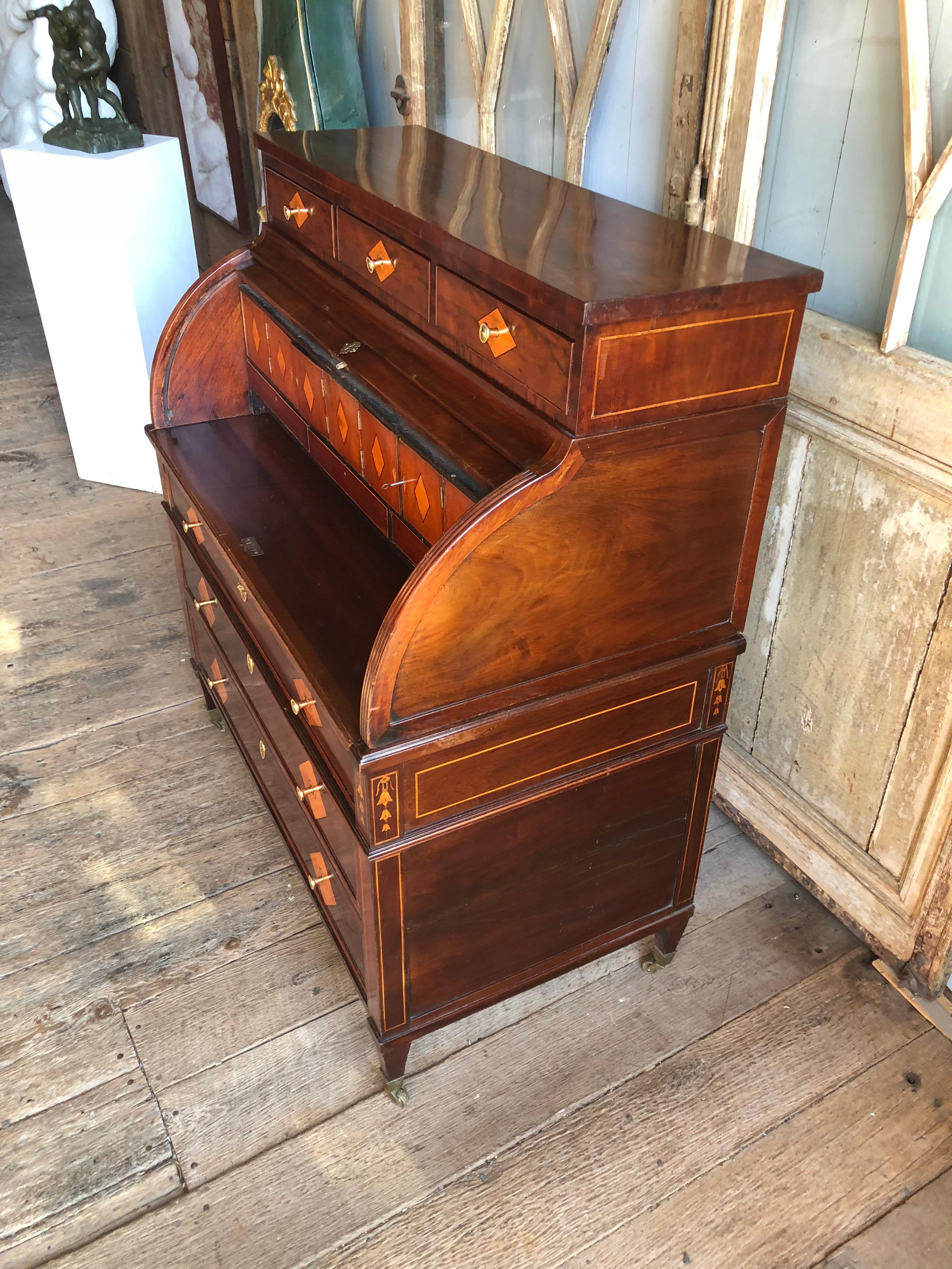 Continental Cylinder Desk, 19th Century 4