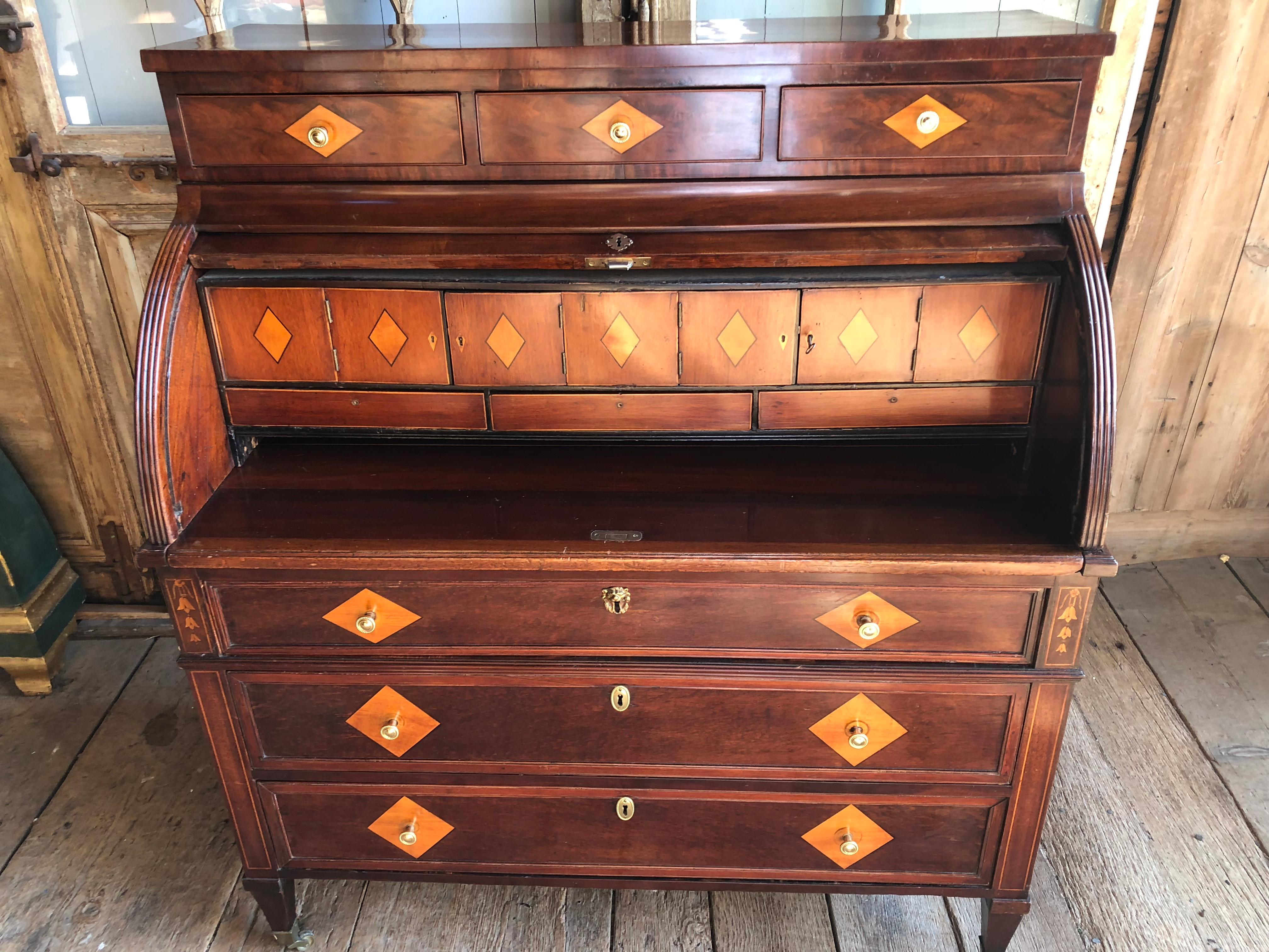 Louis XVI Continental Cylinder Desk, 19th Century