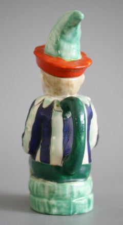 Continental Delightful Hand Painted Porcelain Mr Punch Lidded Jug