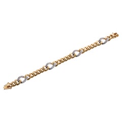 Continental Diamond Gold Curb Link Bracelet