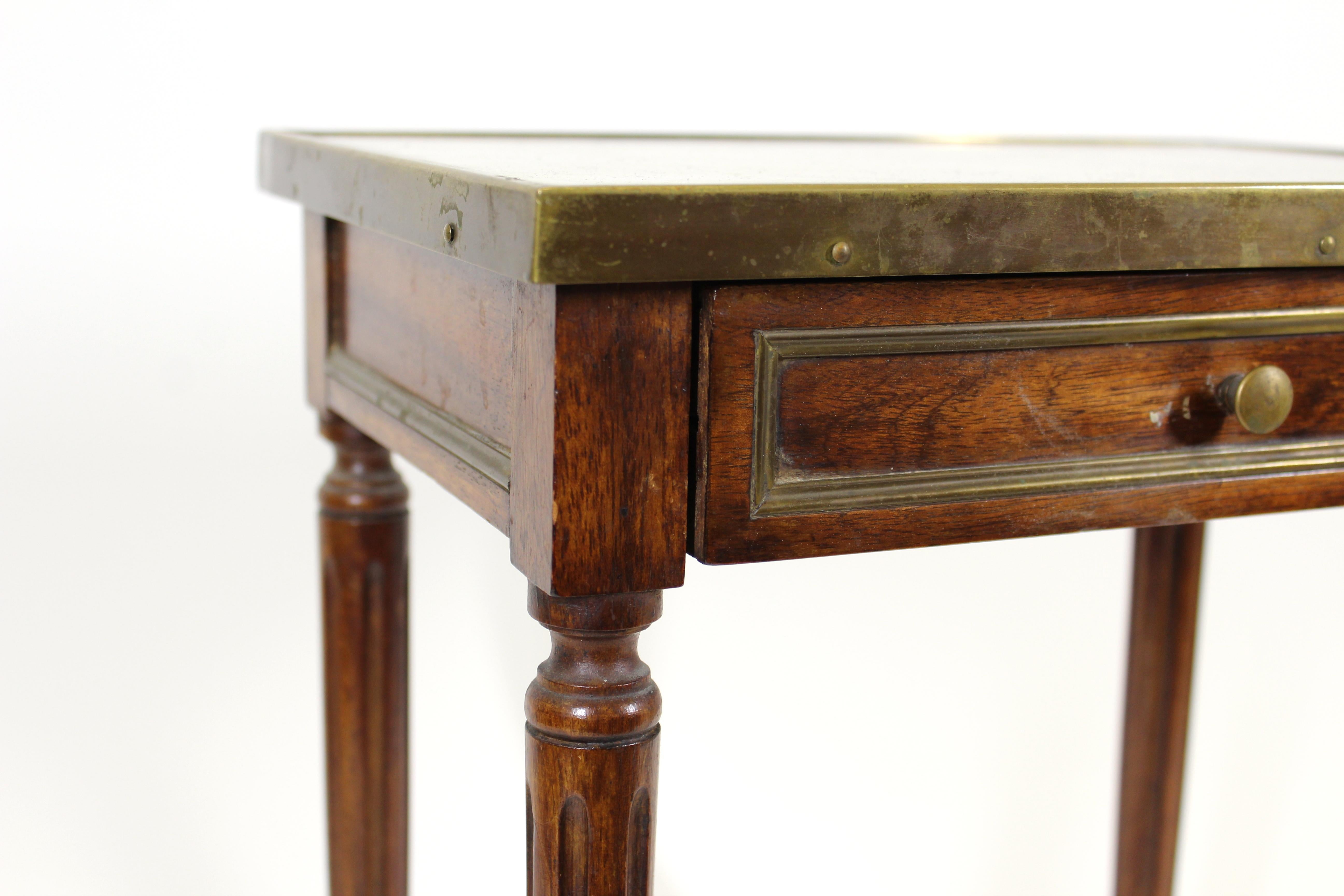 Late Victorian Continental Diminutive Marble Top Side Table with Drawer
