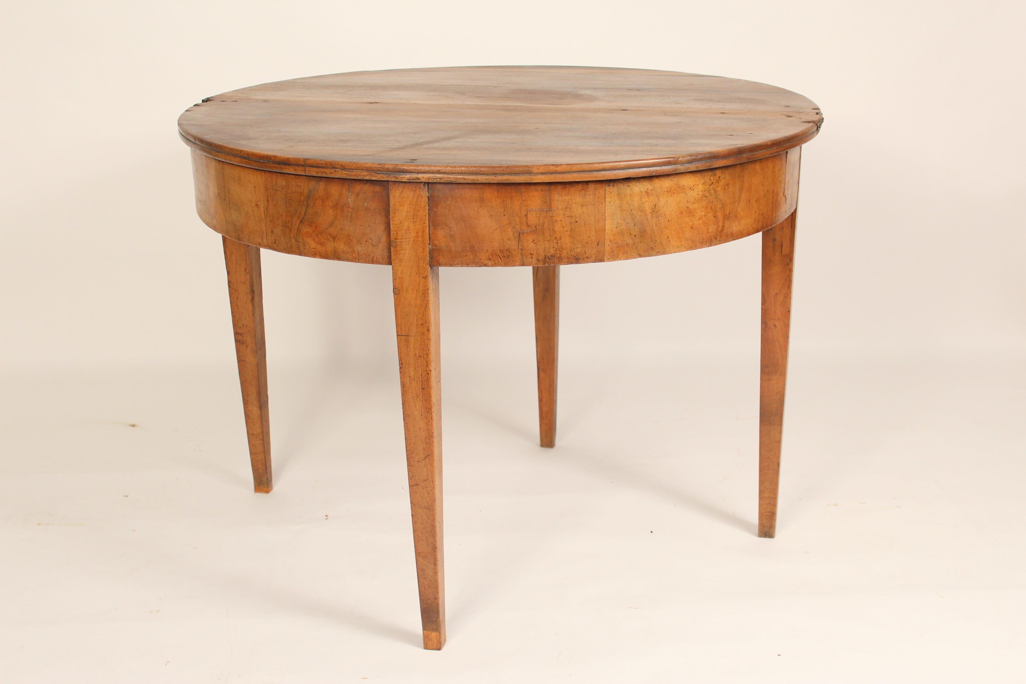 Continental Directoire Walnut Demi-Lune Games Table In Good Condition In Laguna Beach, CA