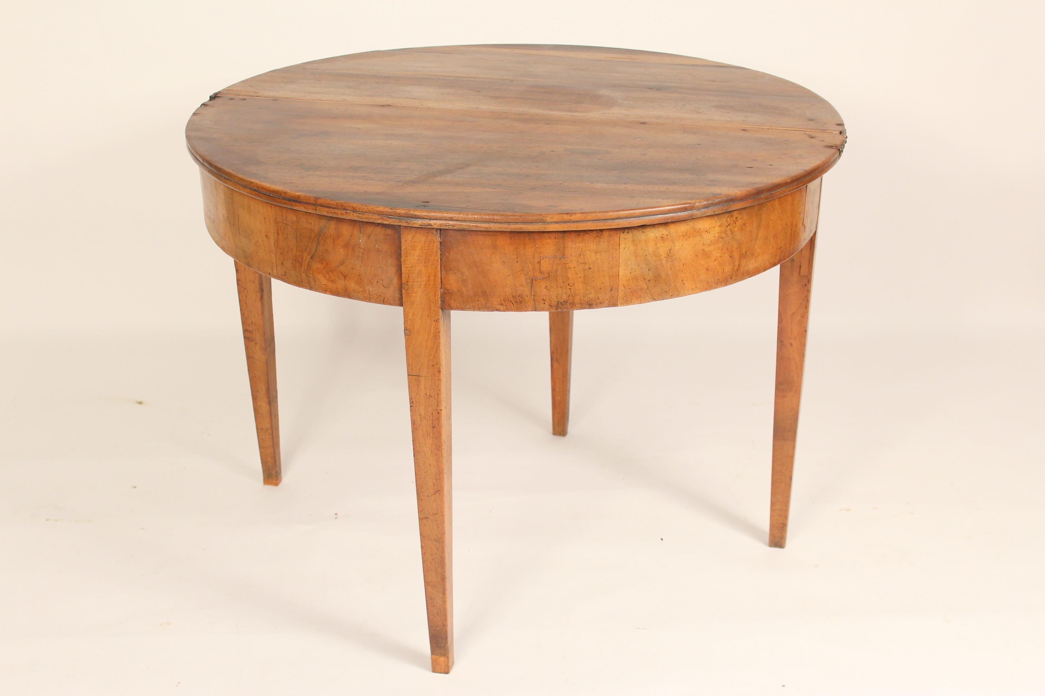 Early 19th Century Continental Directoire Walnut Demi-Lune Games Table