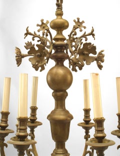 Continental Dutch Brass Floral Chandelier
