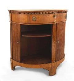 Continental Dutch Fruitwood Demilune Shaped Commode